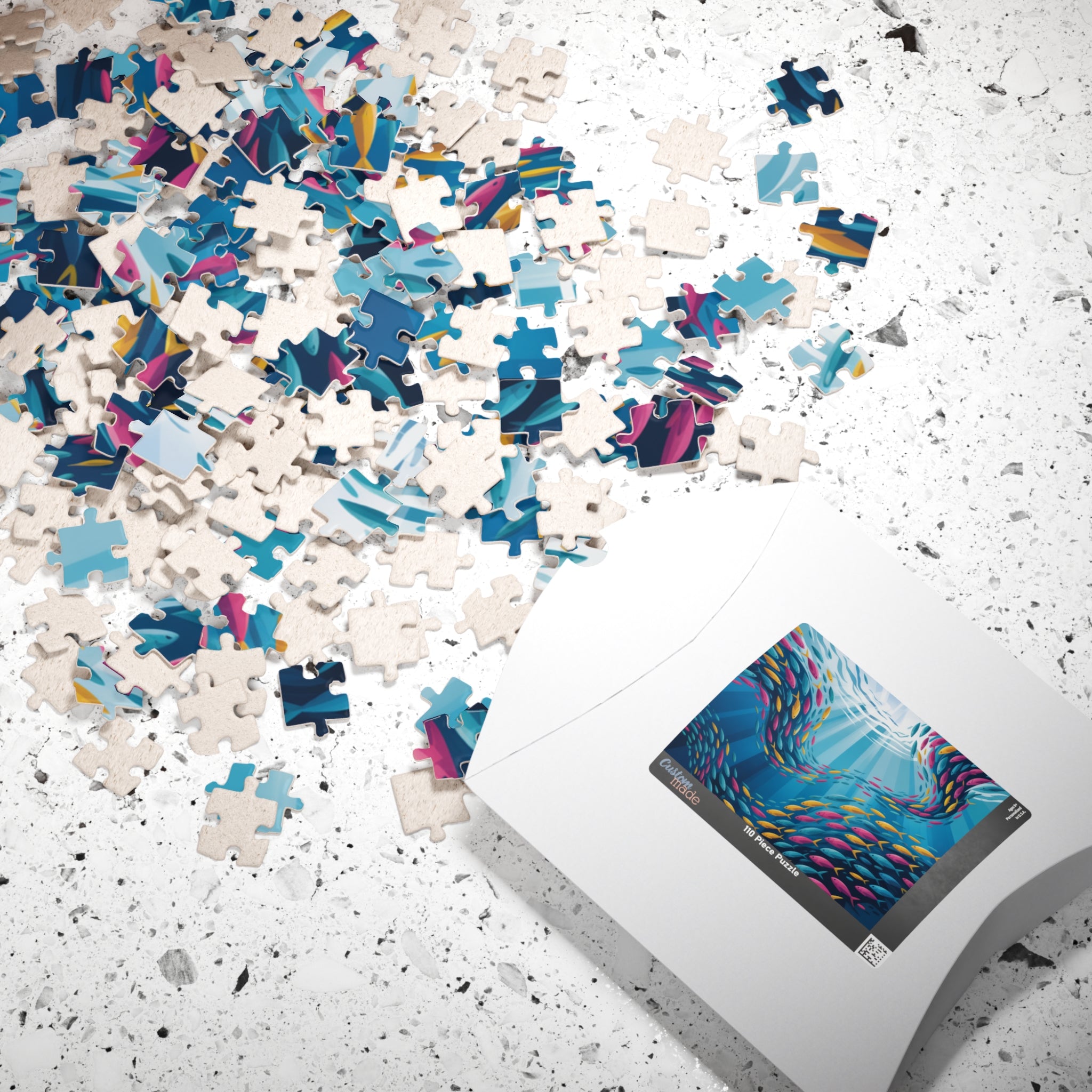 Colorful Fish Swimming Puzzle - Perfect for Relaxation, Family Fun, Educational Activity, Gift for All Ages, Decor