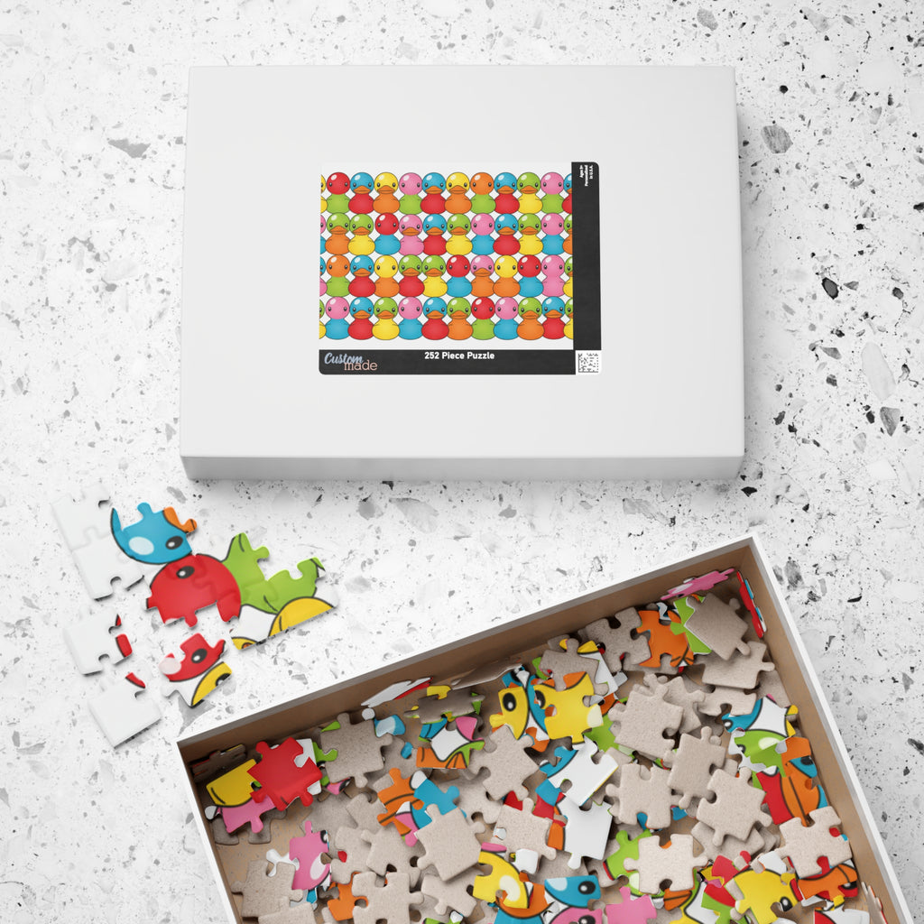 Colorful Cute Rubber Duck Pattern Jigsaw Puzzle —
