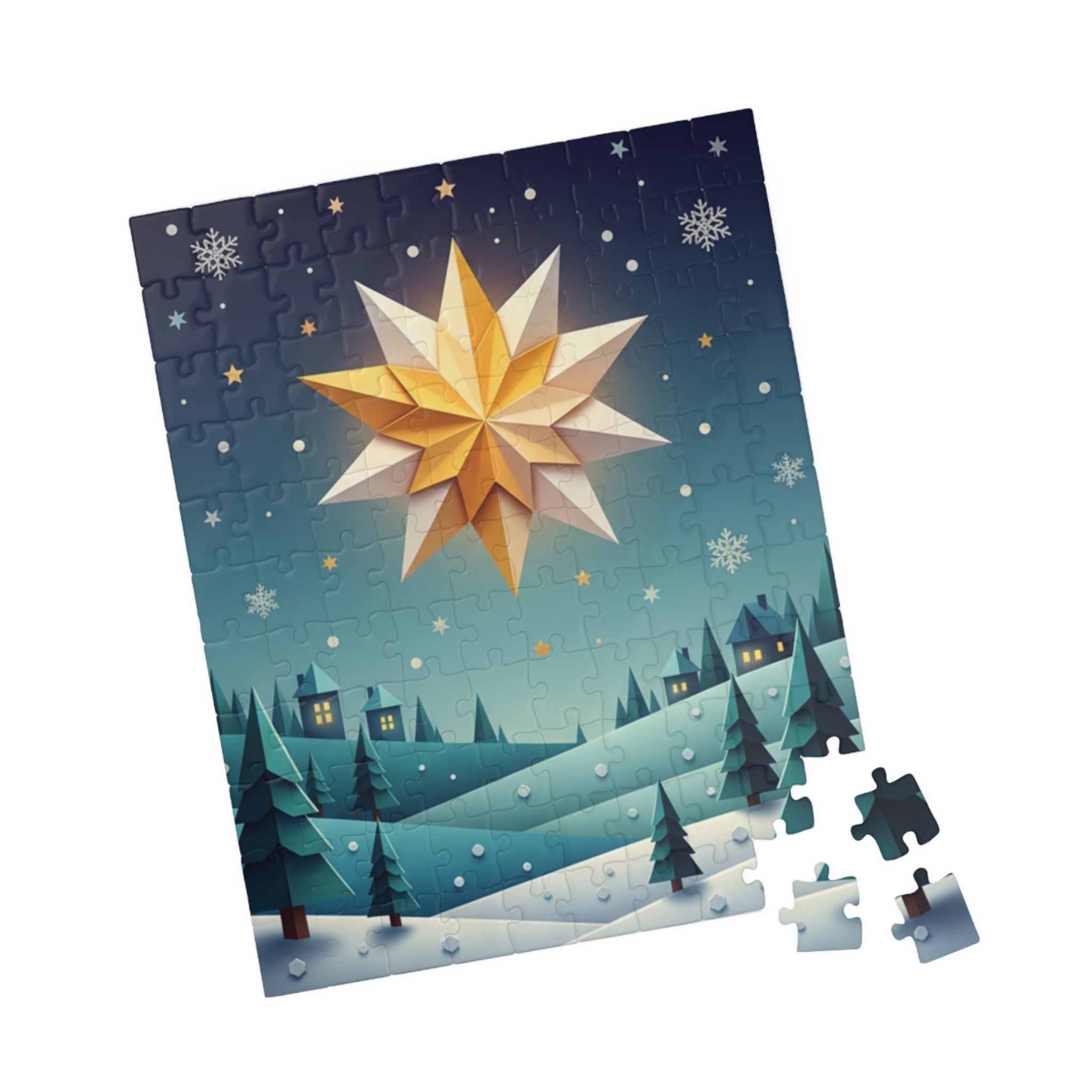 Starry Winter Night Puzzle — Scenic Christmas Jigsaw (110–1014 pcs)