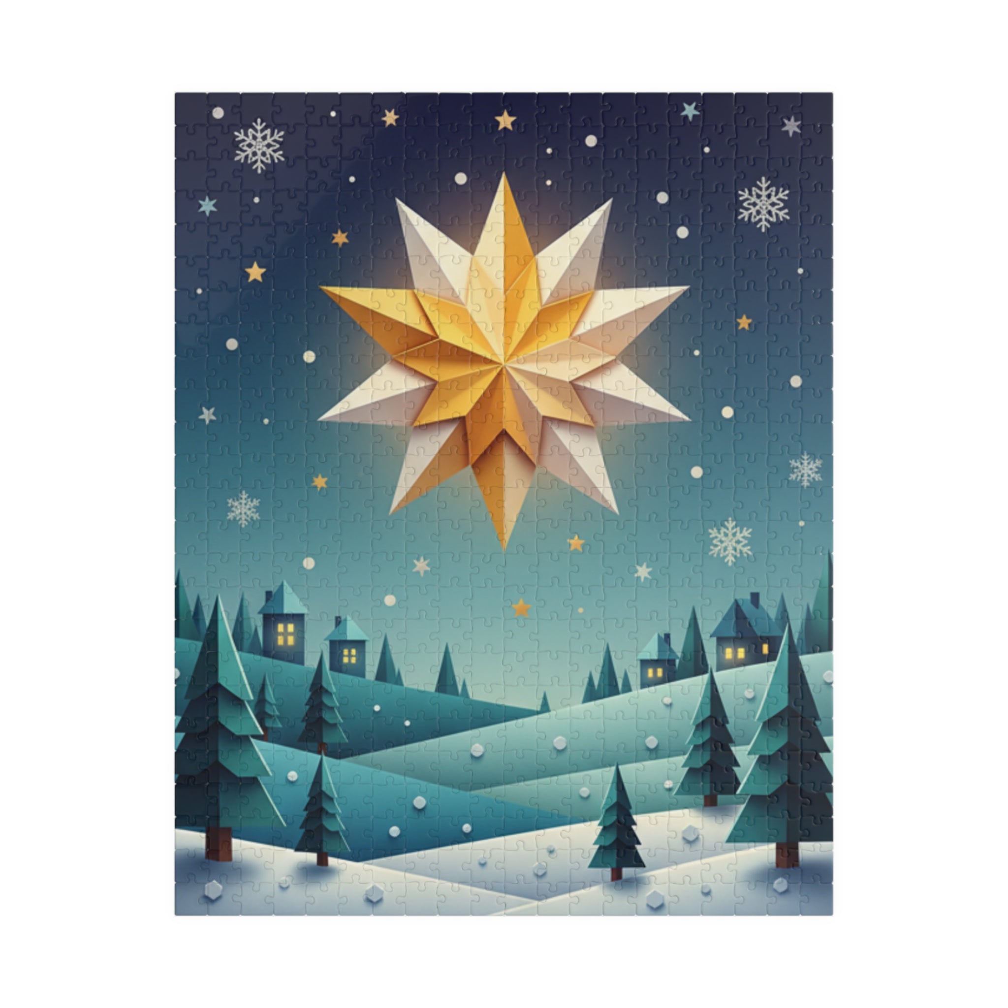 Starry Winter Night Puzzle — Scenic Christmas Jigsaw (110–1014 pcs)