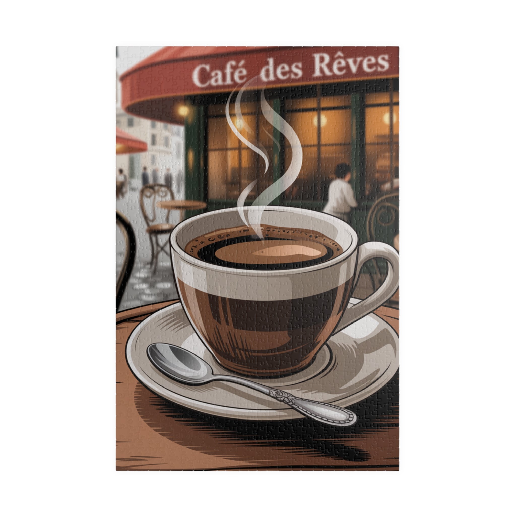 Coffee Shop Puzzle – 110, 252, 520, 1014-piece, Cozy Home Décor, Relaxing Gift for Coffee Lovers, Family Activity, Unique Café Art