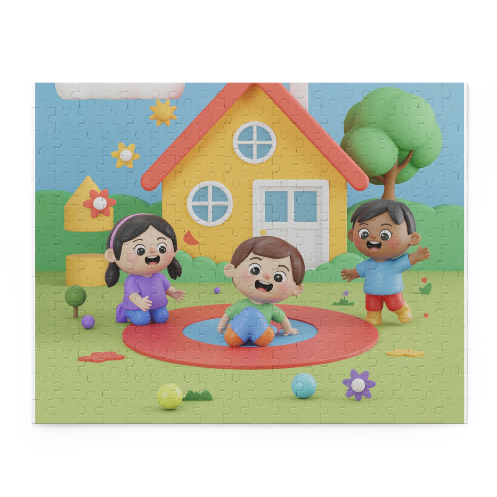 Kids' Fun Puzzle, Colorful Family Scene, Children’s Puzzle, Playtime Gift, Kids' Educational Toy