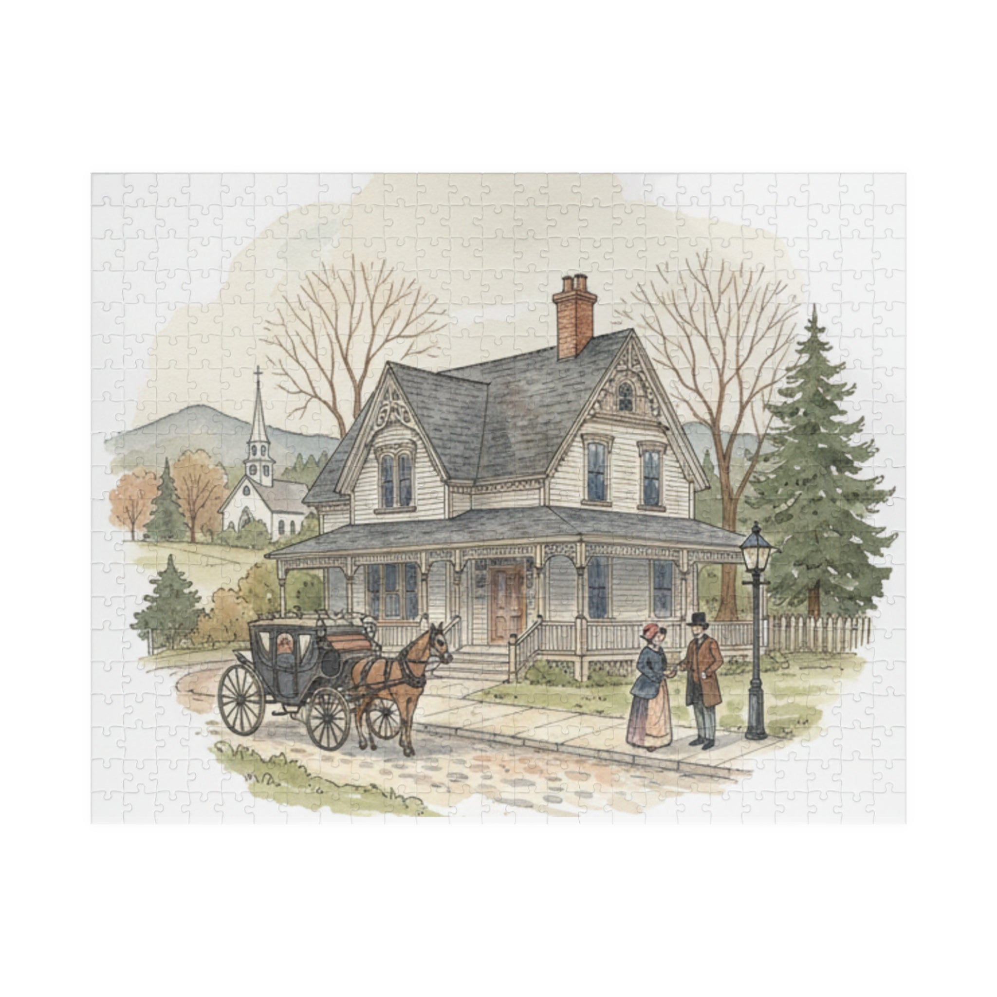 Vintage Cottage Scene Puzzle (110, 252, 520, 1014-piece)