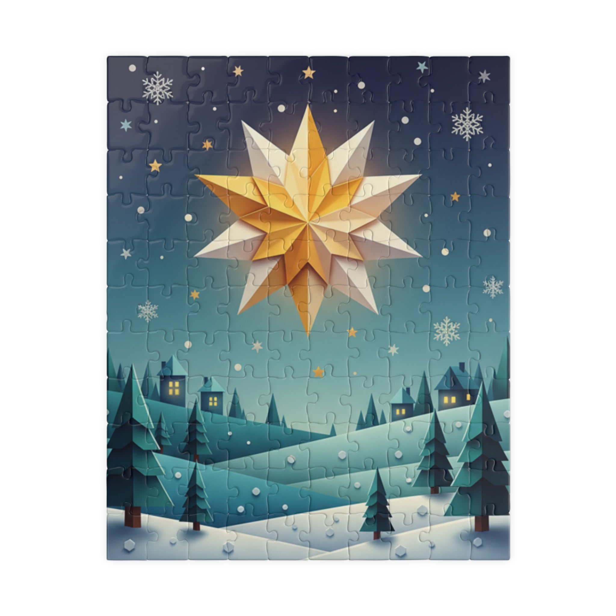 Starry Winter Night Puzzle — Scenic Christmas Jigsaw (110–1014 pcs)