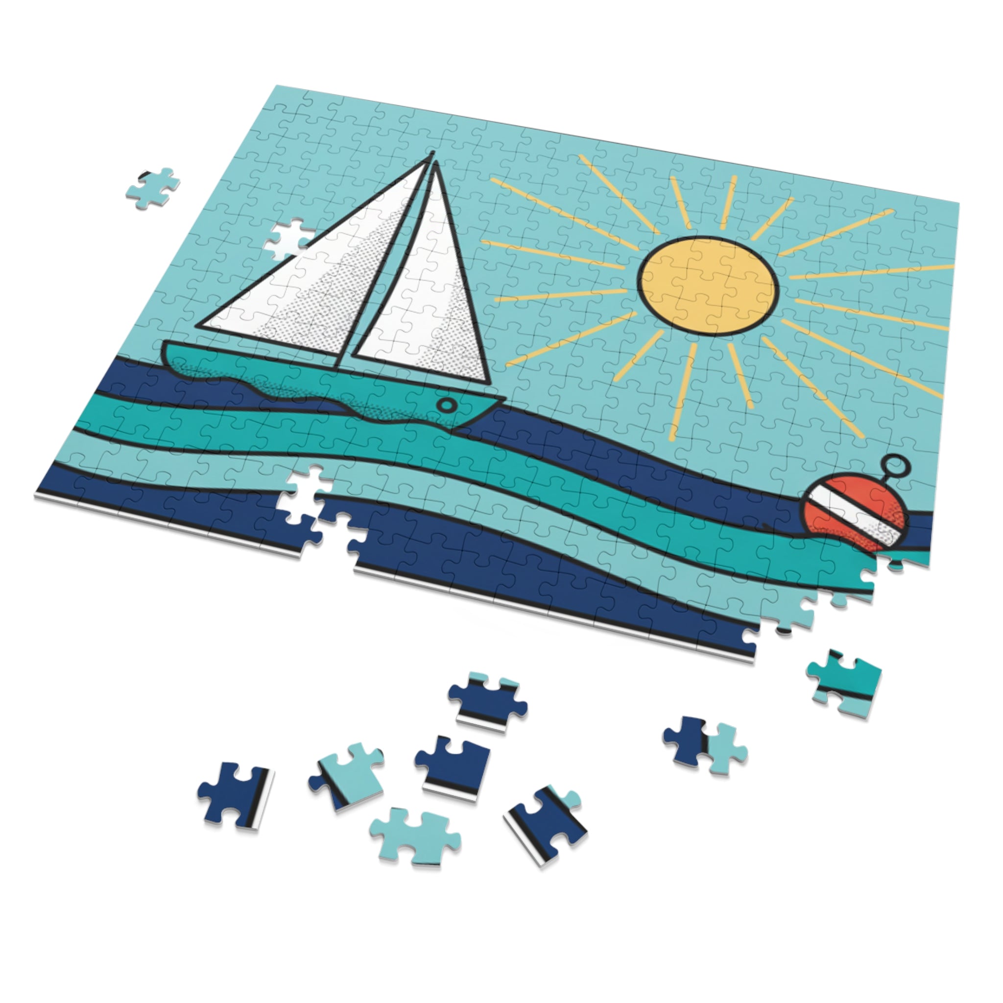 Sailboat Summer Jigsaw Puzzle (Tin Gift Box)