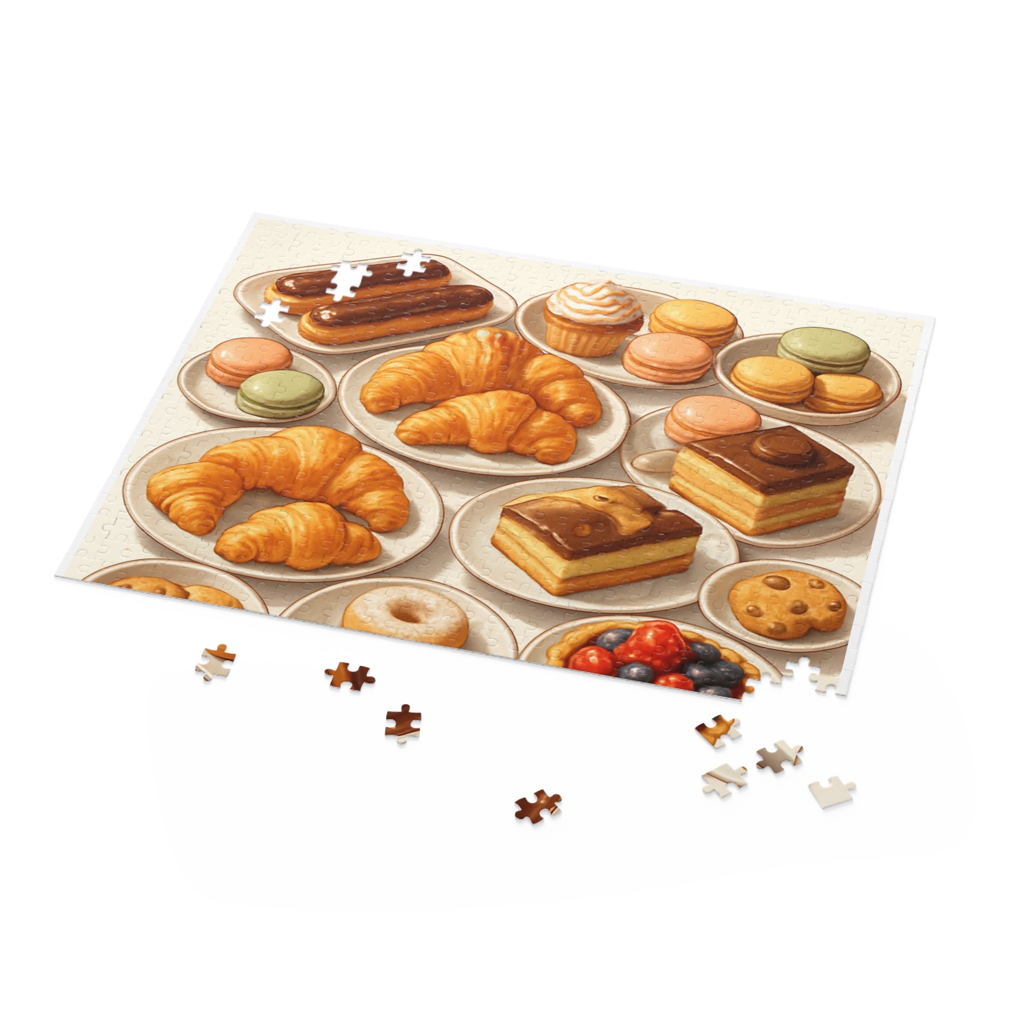 Bakery Pastries Puzzle — Croissants, Macarons & Desserts Jigsaw