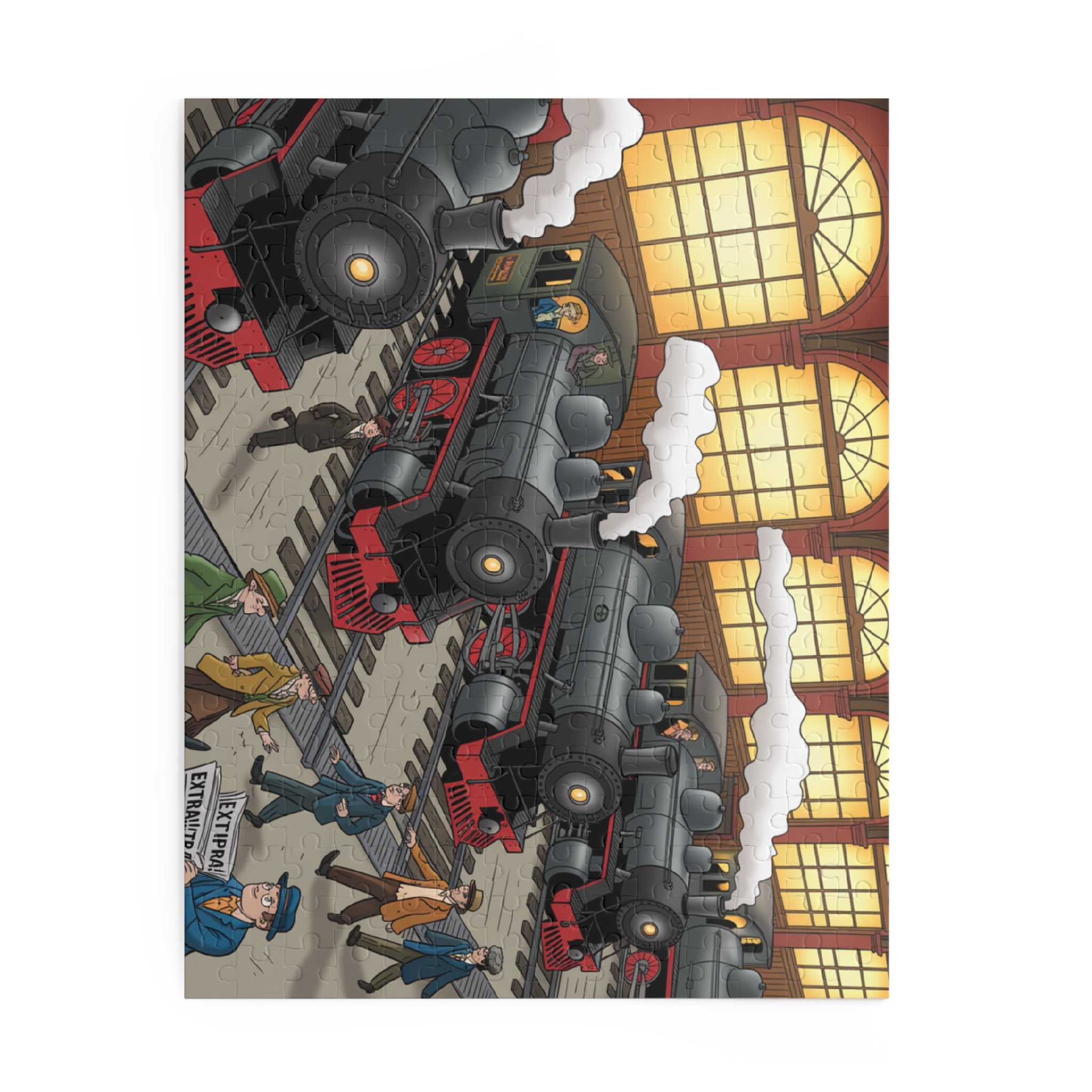 Vintage Steam Train Puzzle - 120, 252, 500 Pieces, Perfect Gift for Train Lovers, Family Game Night, Educational Fun, Unique Home Decor