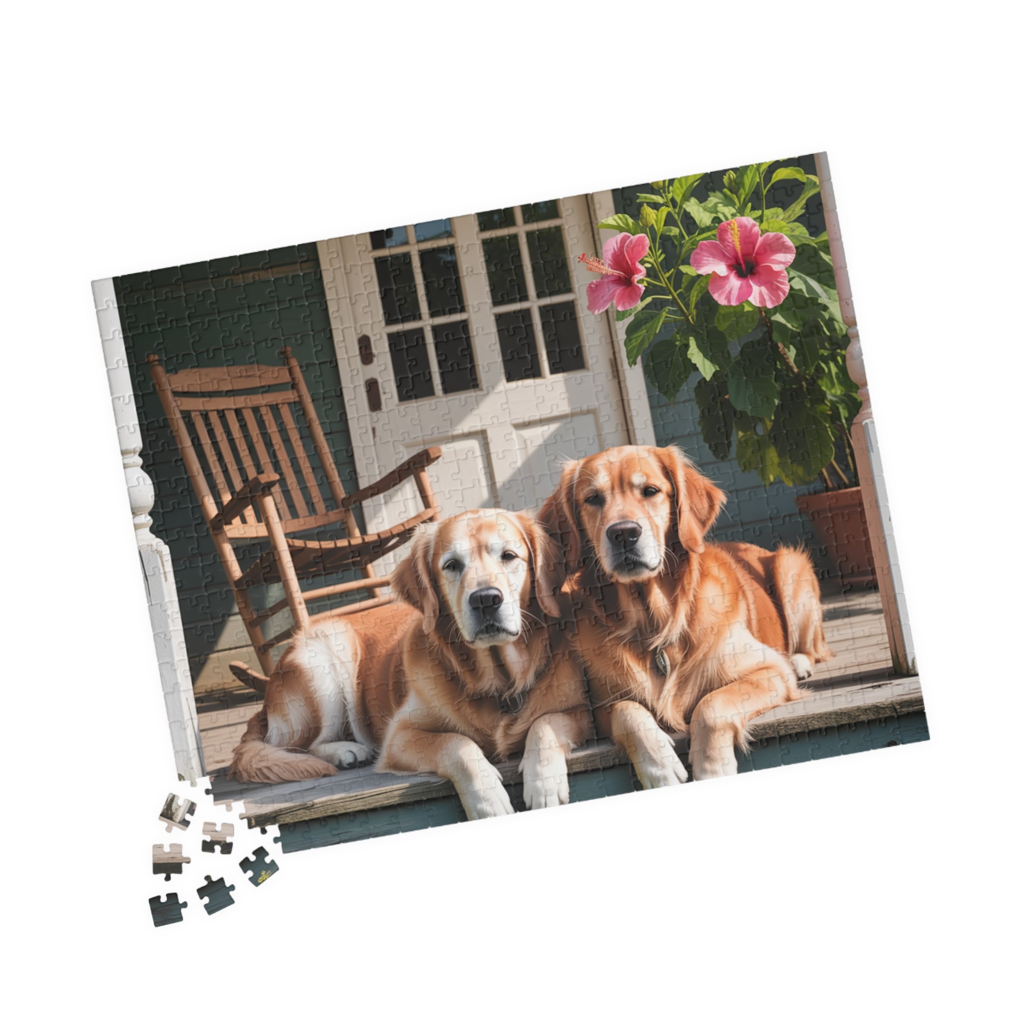 Porch Dogs Puzzle, Family Game Night Activity, Pet Lover Gift, Home Decor, Relaxing Hobby, 110-1014 Piece Options
