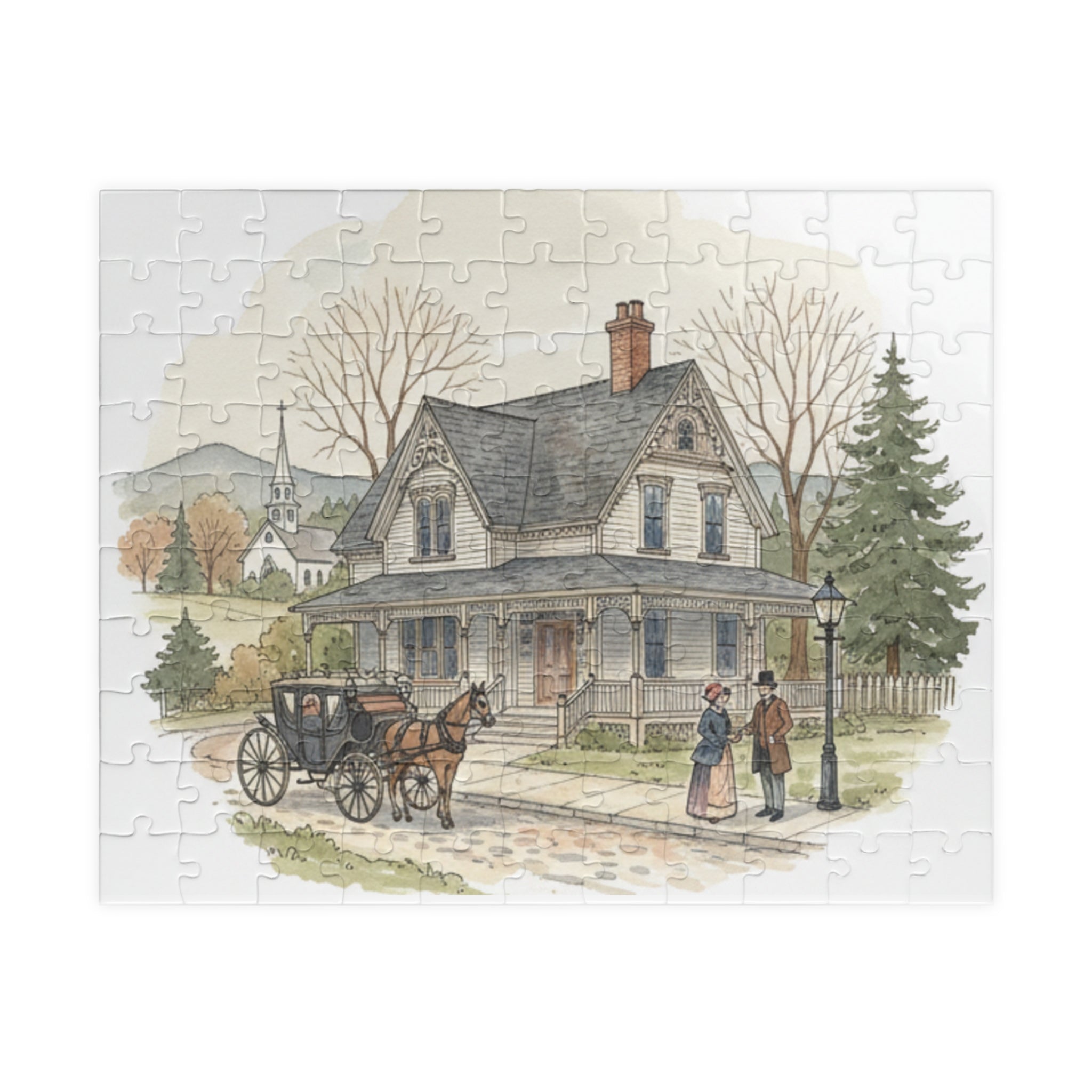 Vintage Cottage Scene Puzzle (110, 252, 520, 1014-piece)