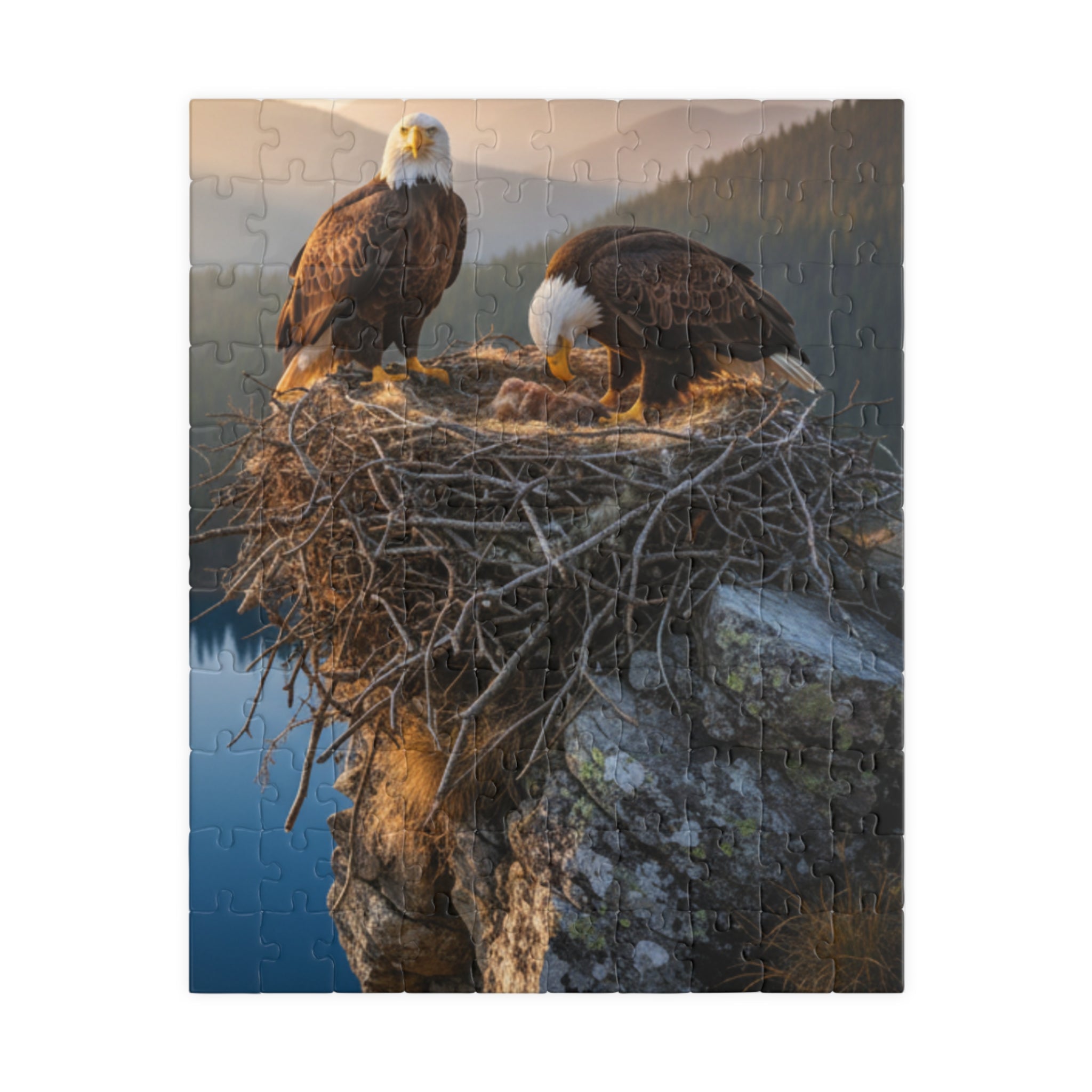 Bald Eagle Nest Jigsaw Puzzle — Scenic Wildlife Puzzle (110/252/520/1014 pcs)