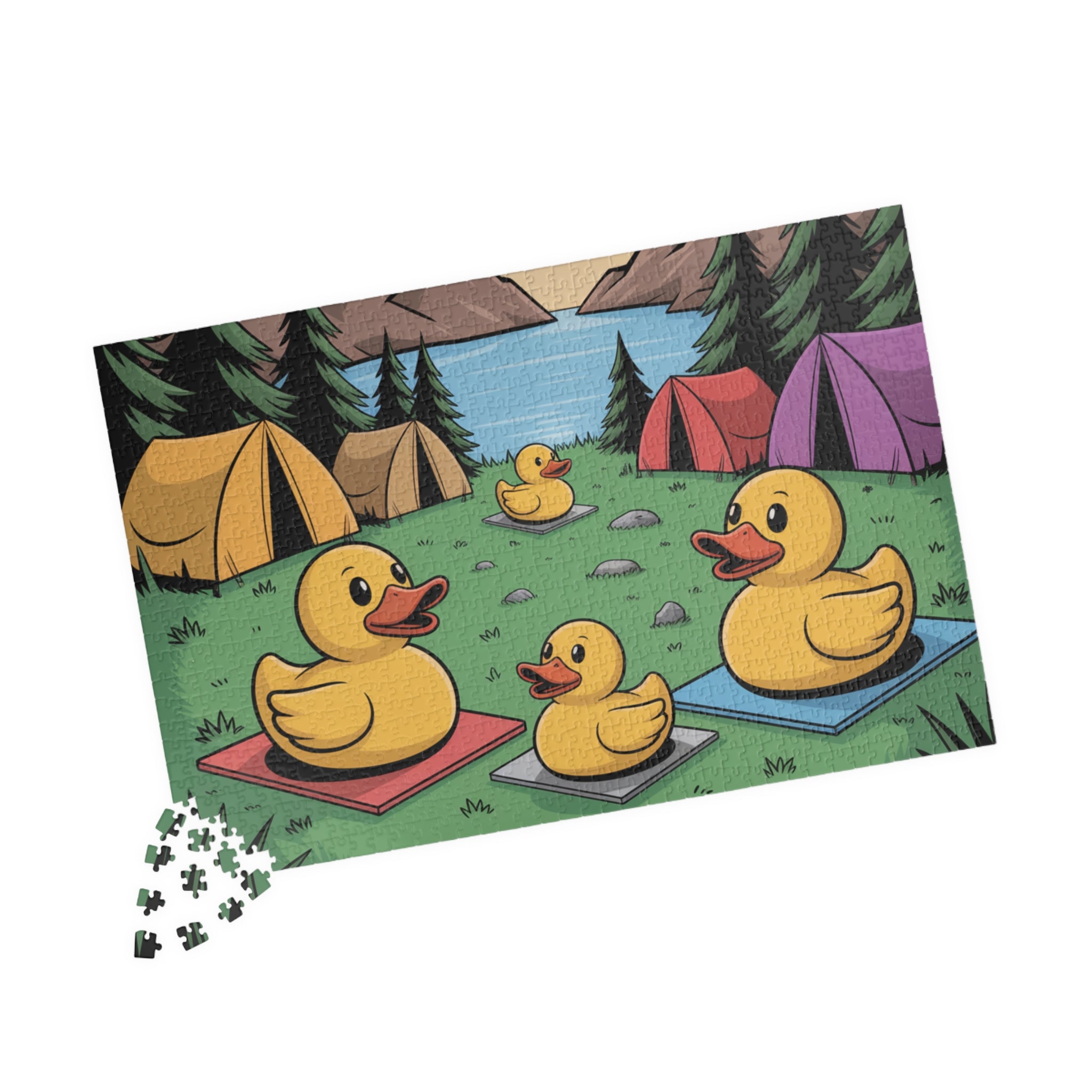 Camping Duck Puzzle - Fun Family Challenge, 110/252/520/1014-pieces, Outdoor Entertainment, Children's Activity, Unique Gift
