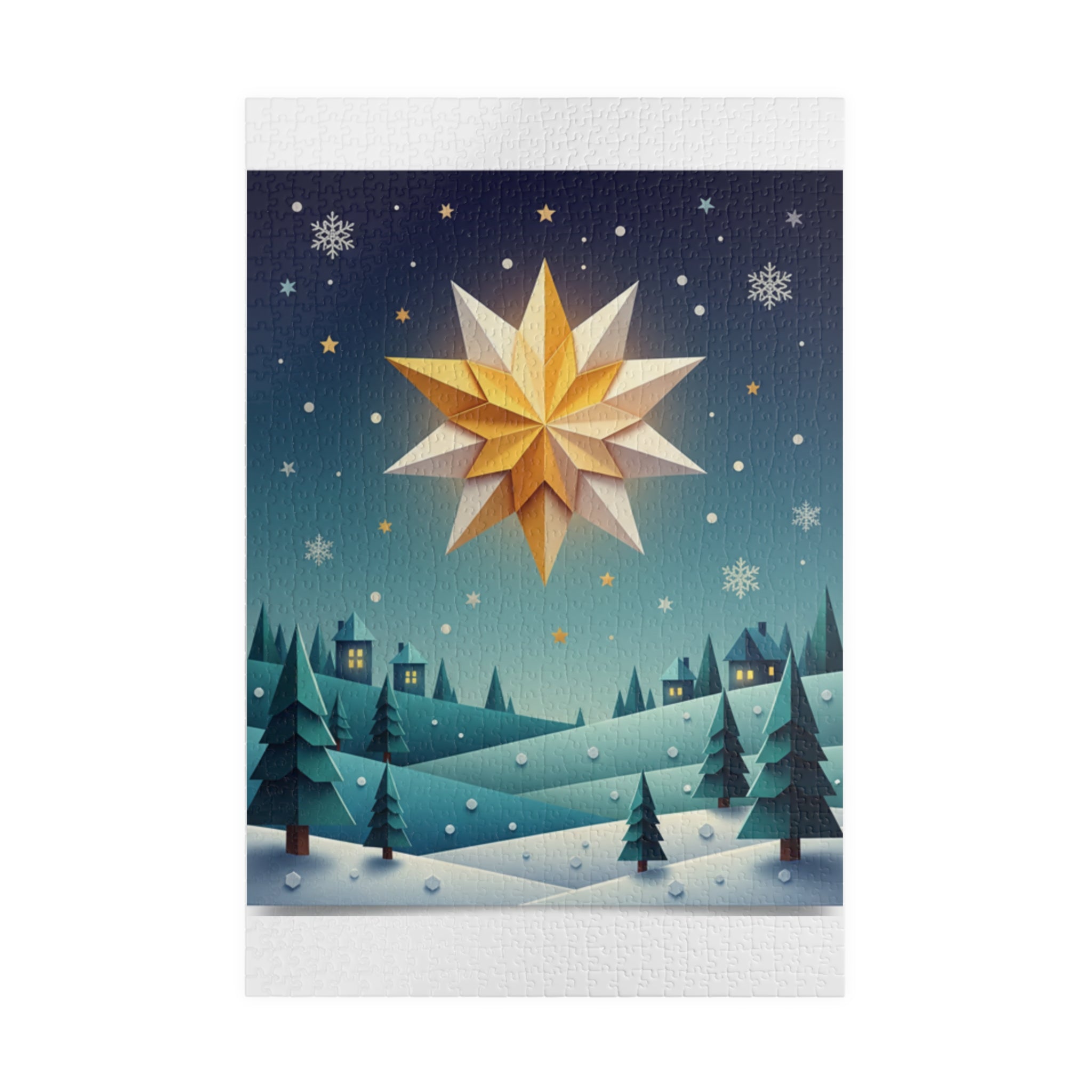 Starry Winter Night Puzzle — Scenic Christmas Jigsaw (110–1014 pcs)