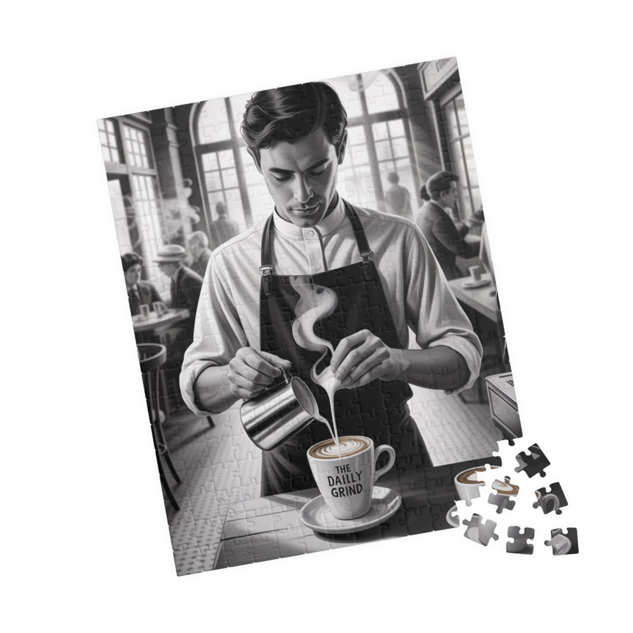 Coffee Shop Puzzle - Daily Grind Atmosphere, Perfect Gift for Coffee Lovers, Family Fun Activity, Home Decor, Cozy Vibes, Puzzle Enthusiasts