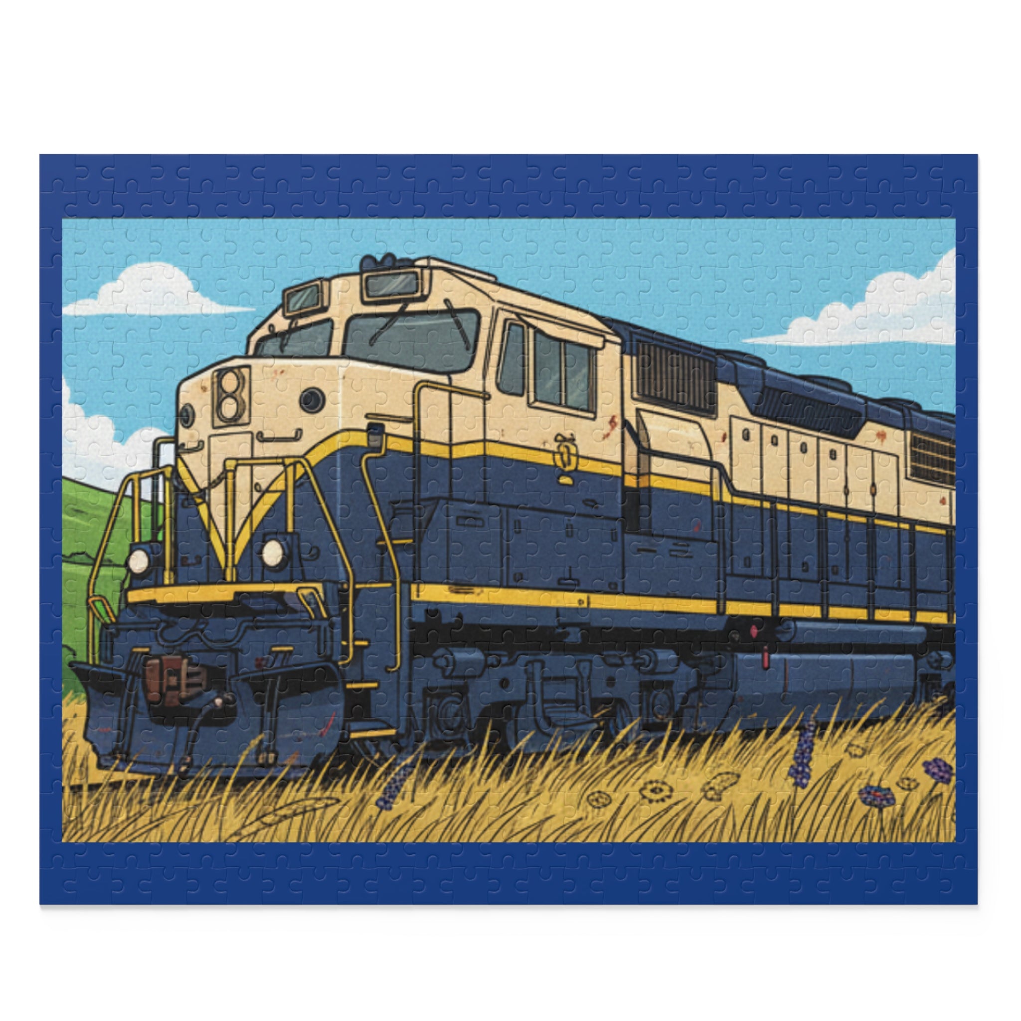 Vintage Locomotive Train Puzzle — 120/252/500-Piece Scenic Railroad Jigsaw