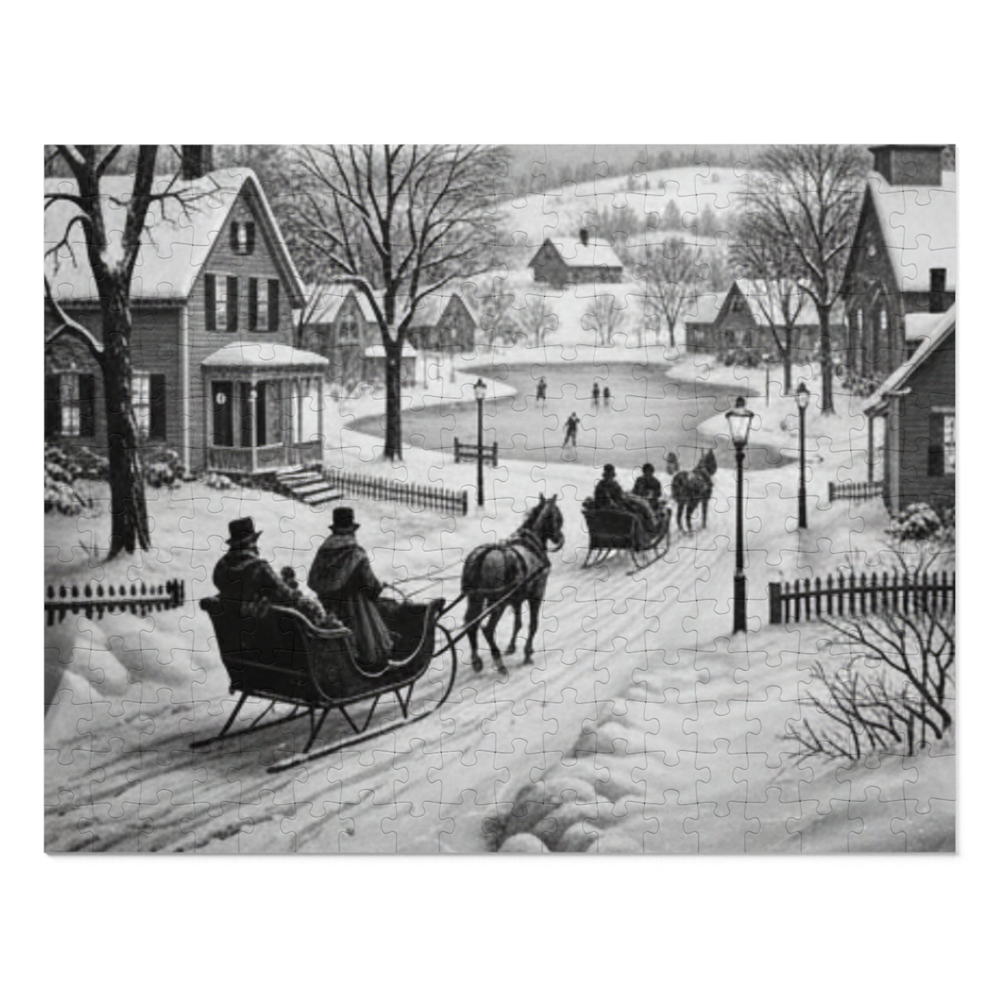 Winter Sleigh Ride Jigsaw Puzzle (with Tin)