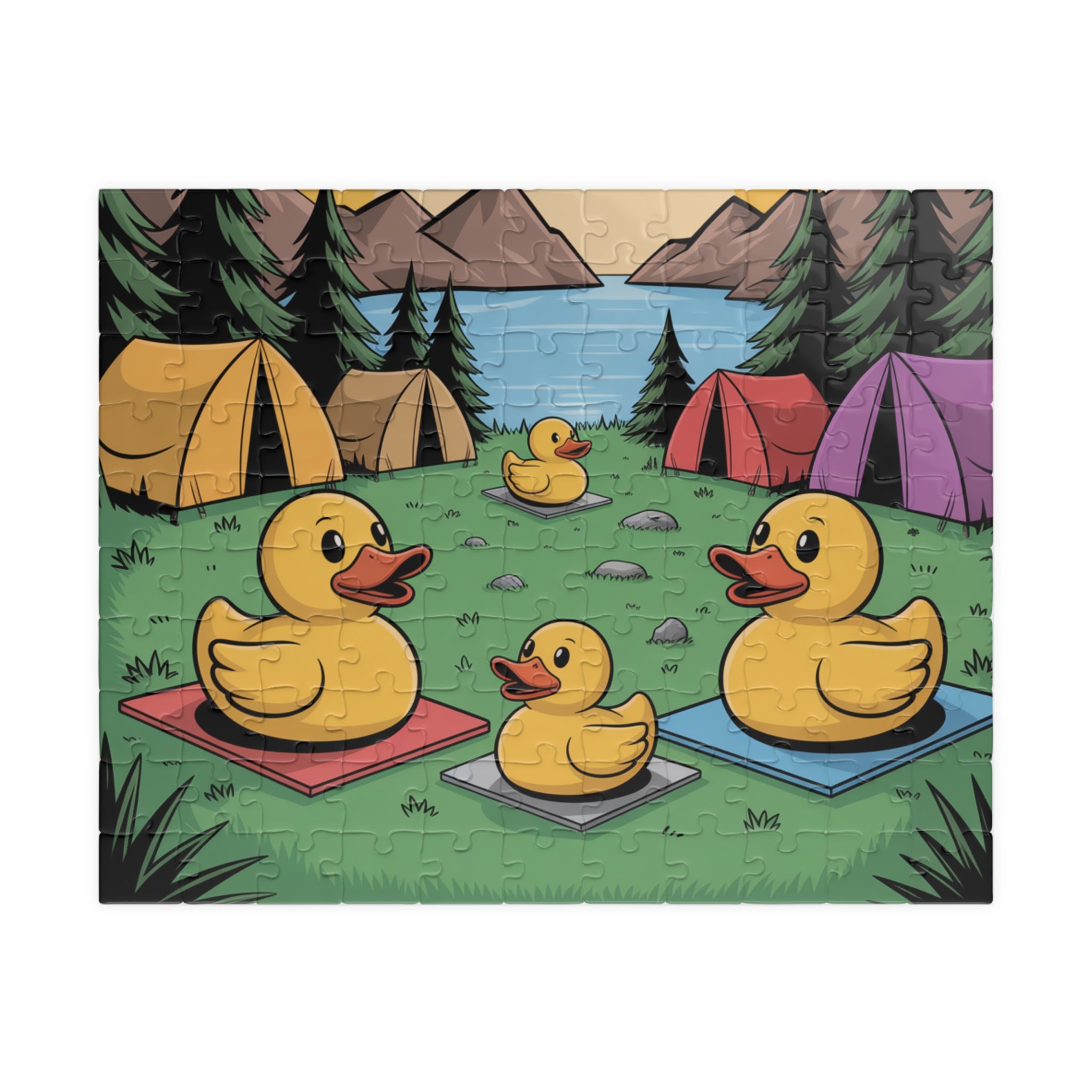 Camping Duck Puzzle - Fun Family Challenge, 110/252/520/1014-pieces, Outdoor Entertainment, Children's Activity, Unique Gift