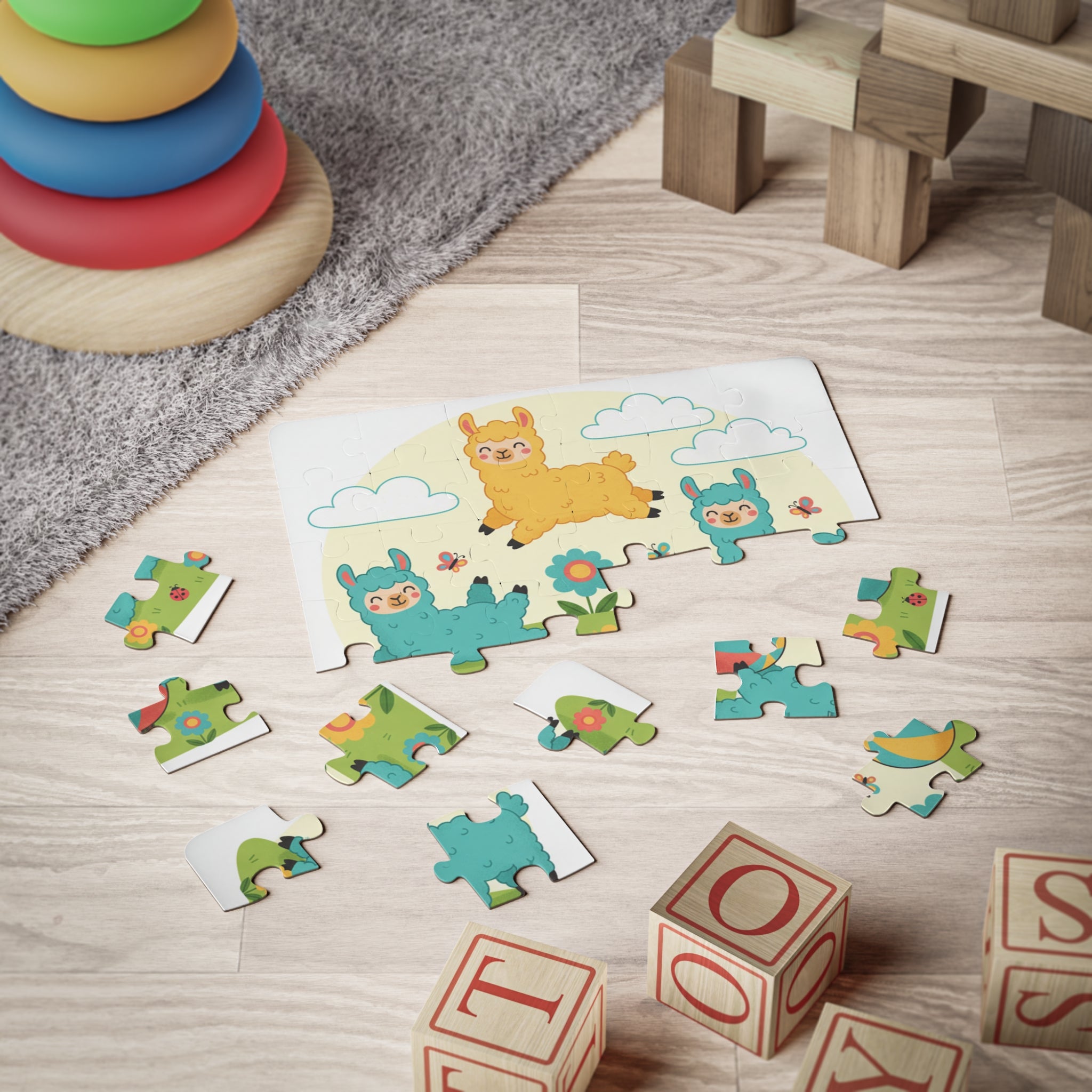 Kids Llama Puzzle — 30-Piece Toddler Jigsaw, Cute Alpaca Playroom Puzzle
