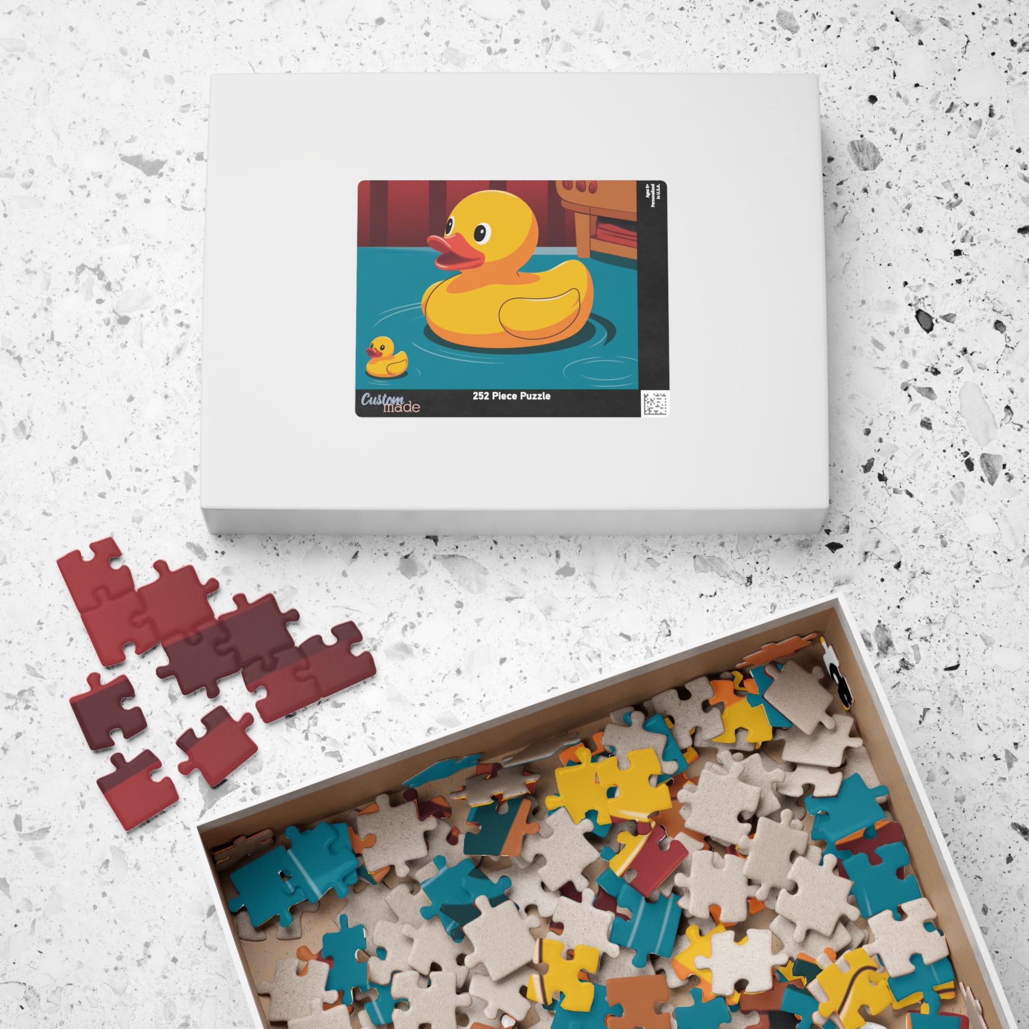 Cute Rubber Duck Puzzle for Kids, Fun Family Activity, Baby Shower Gift, Educational Toy, 110-1014 Piece Options