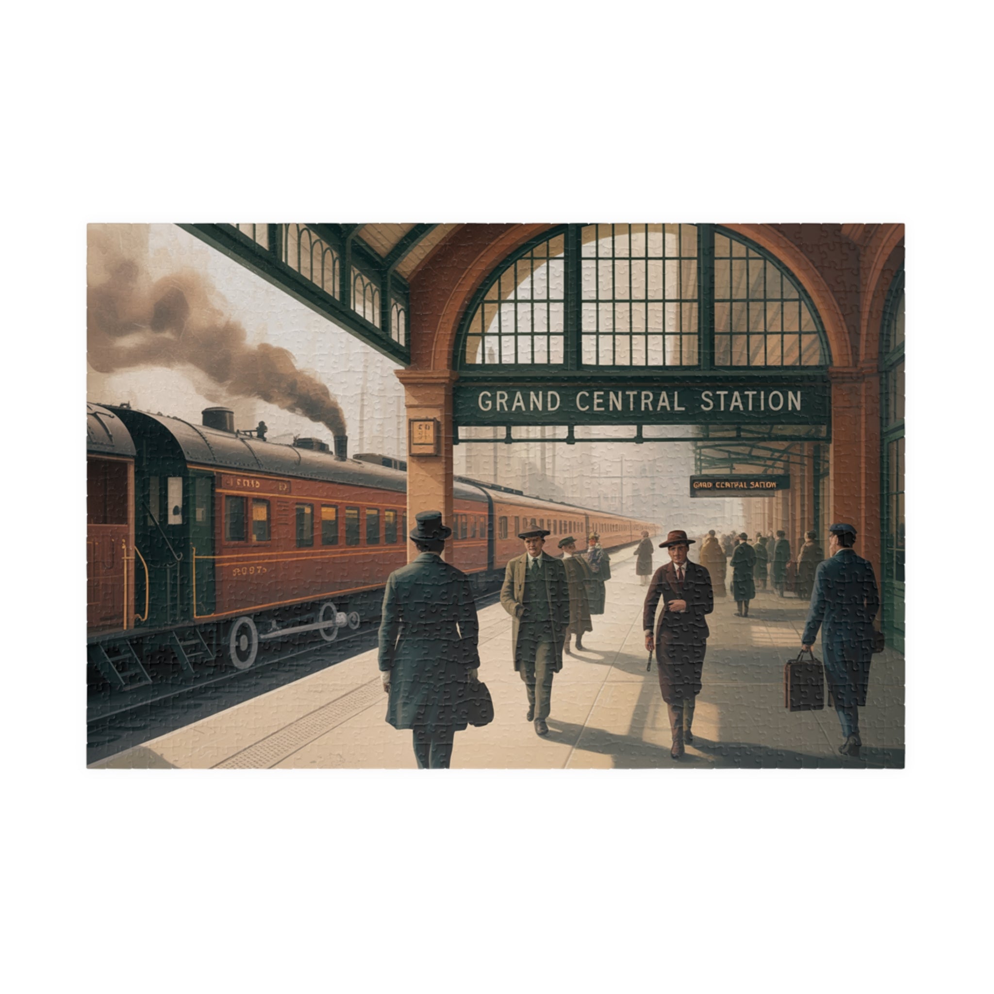 Vintage Grand Central Station Puzzle | 110, 252, 520, 1014-piece | Train Lovers Gift, Family Activity, Home Decor