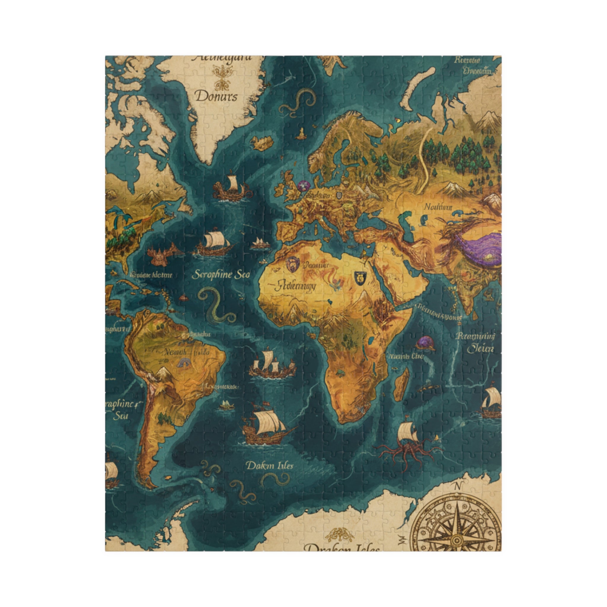 Vintage World Map Jigsaw Puzzle —
