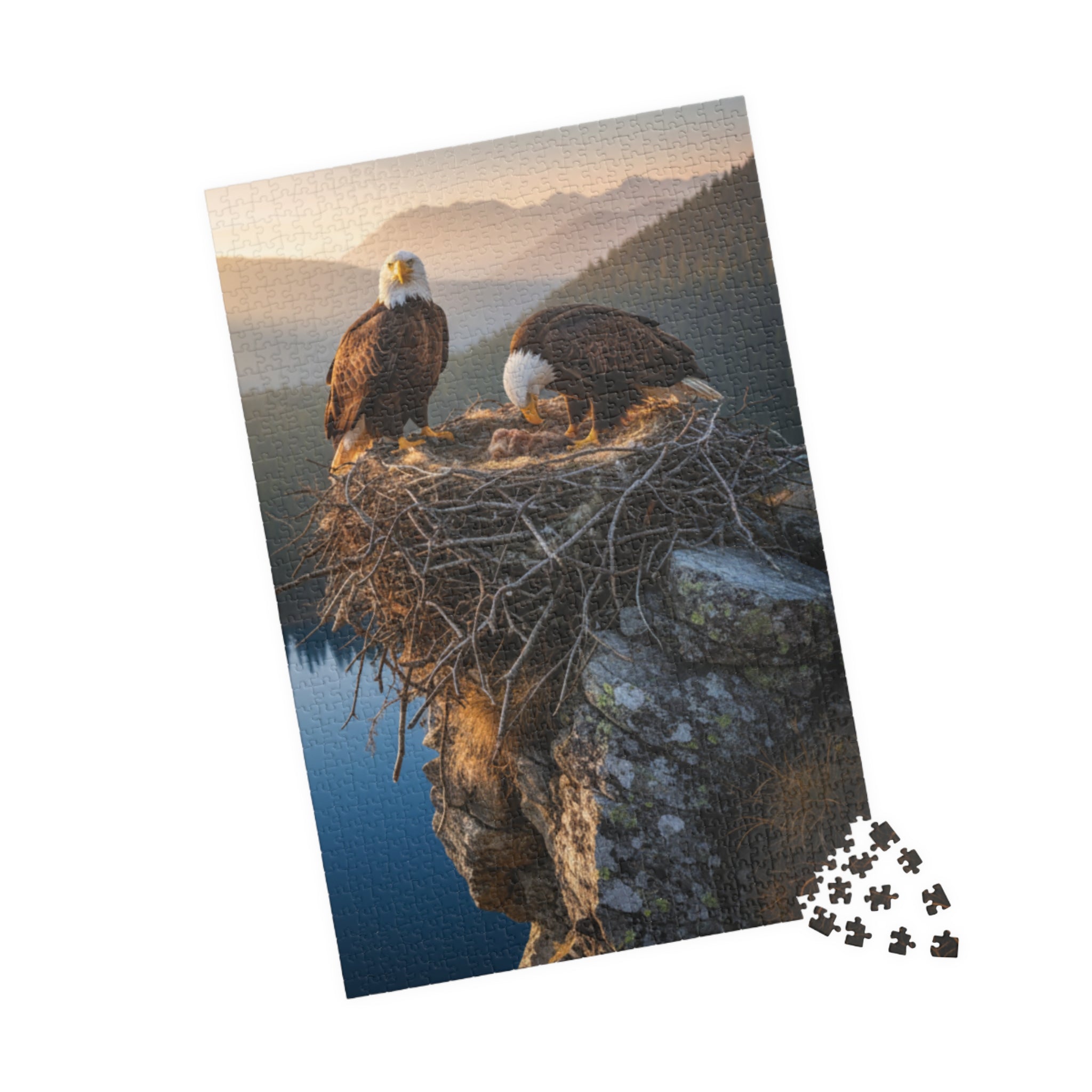 Bald Eagle Nest Jigsaw Puzzle — Scenic Wildlife Puzzle (110/252/520/1014 pcs)