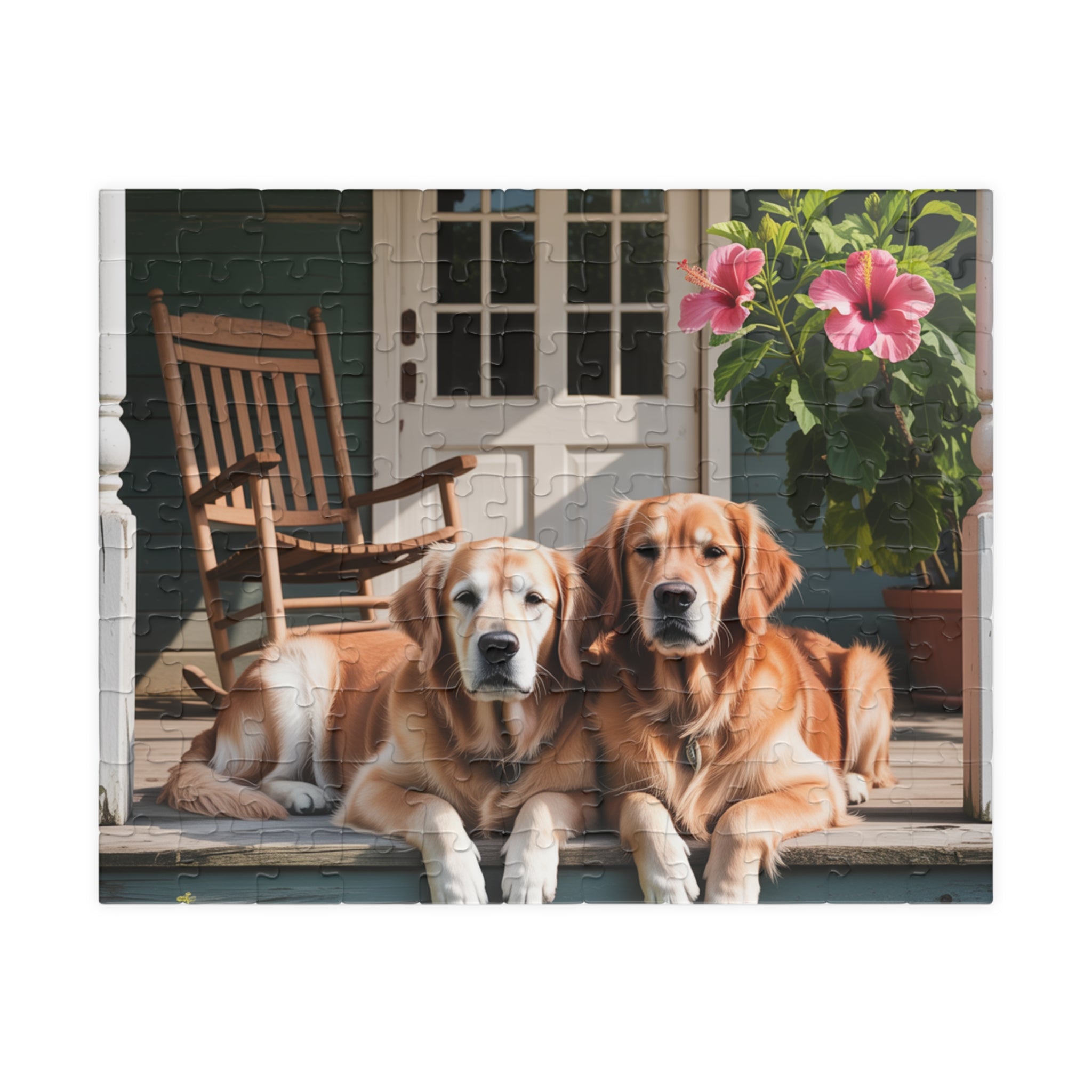 Porch Dogs Puzzle, Family Game Night Activity, Pet Lover Gift, Home Decor, Relaxing Hobby, 110-1014 Piece Options