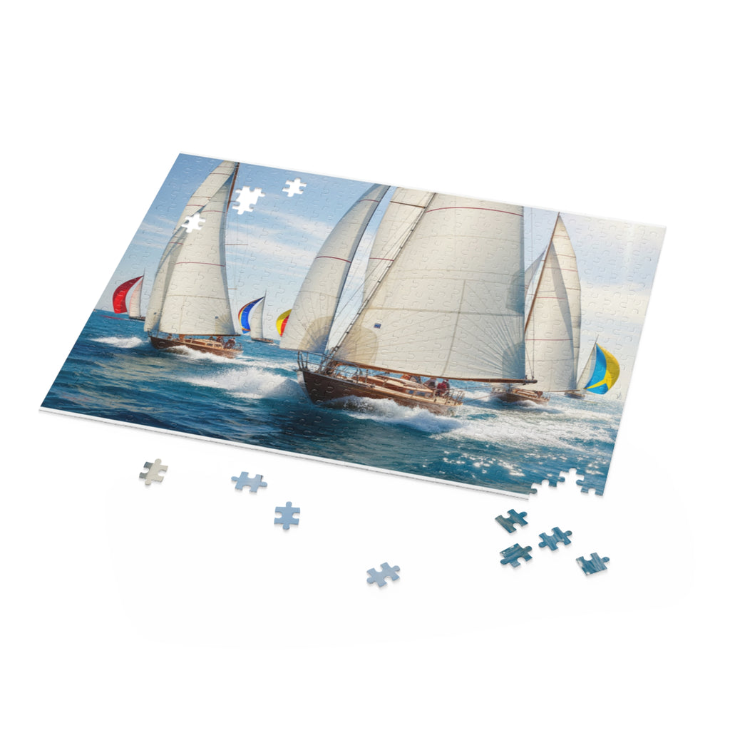 Sailing Regatta Jigsaw Puzzle — Ocean Sailboat Puzzle (120/252/500 Piece)