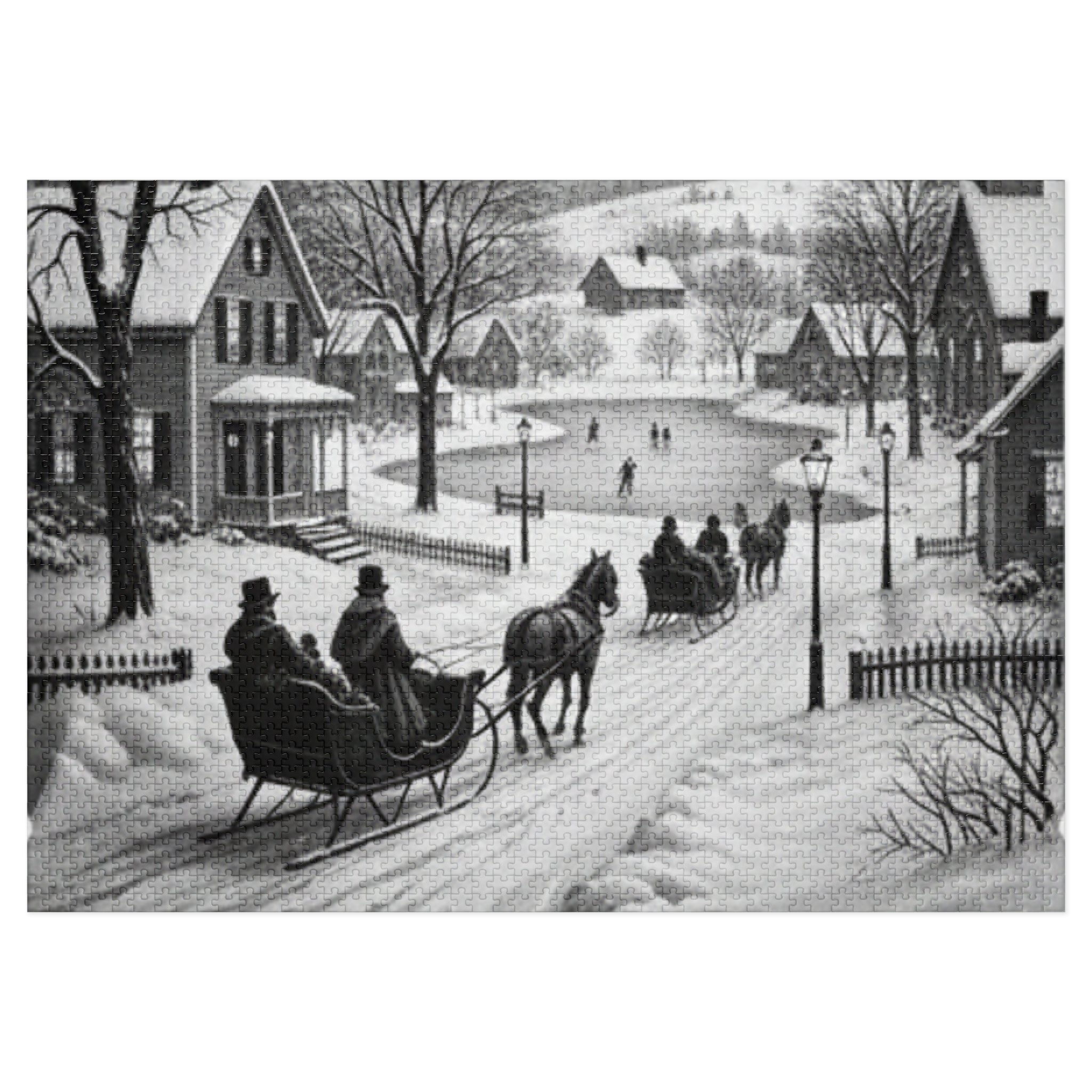 Winter Sleigh Ride Jigsaw Puzzle (with Tin)