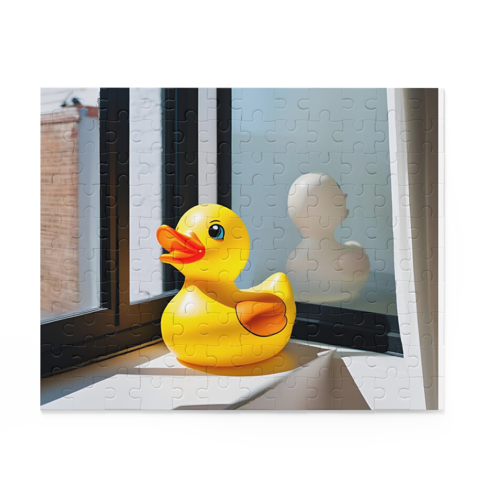 Rubber Duck Window Scene Jigsaw Puzzle — 120/252/500-Piece Fun Gift