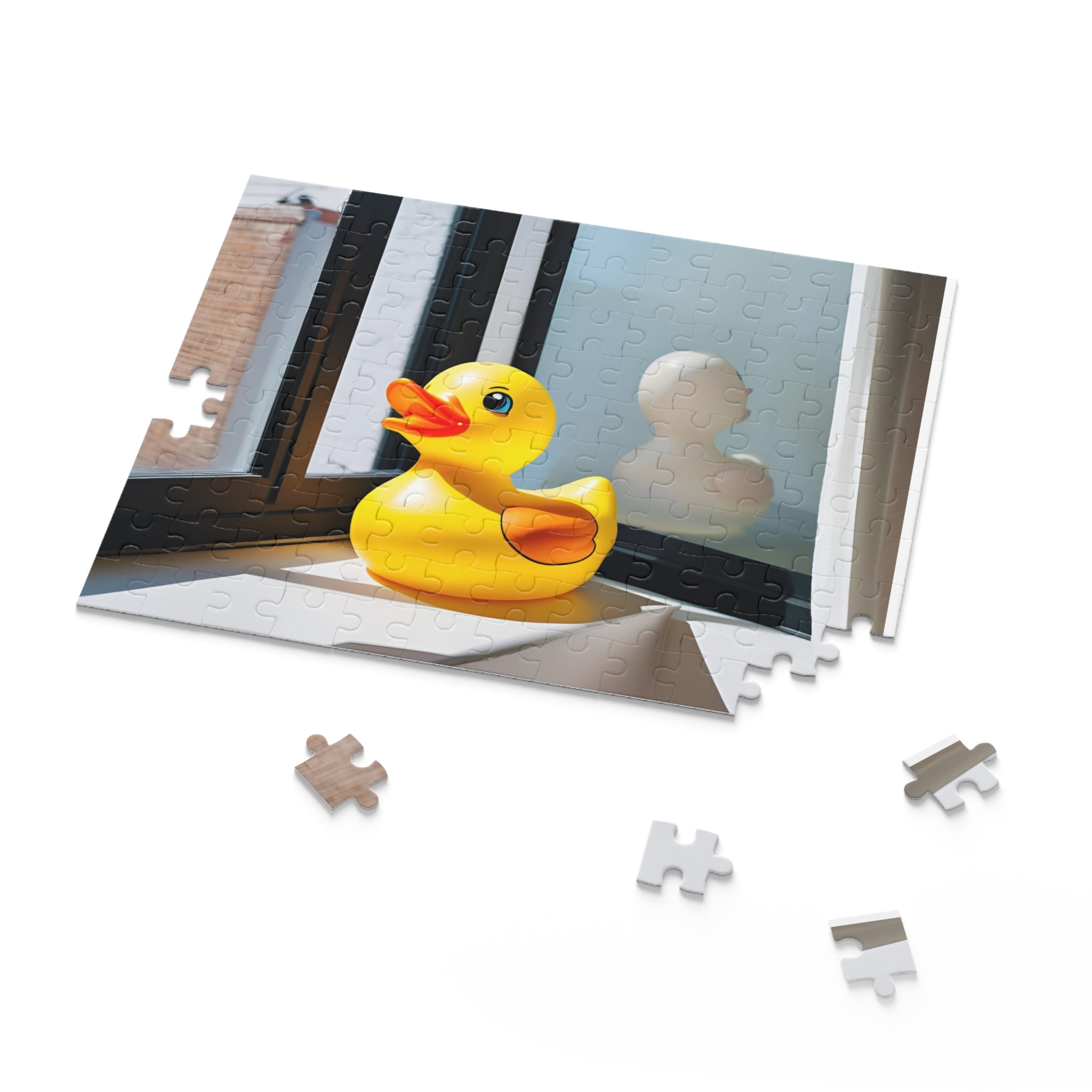 Rubber Duck Window Scene Jigsaw Puzzle — 120/252/500-Piece Fun Gift