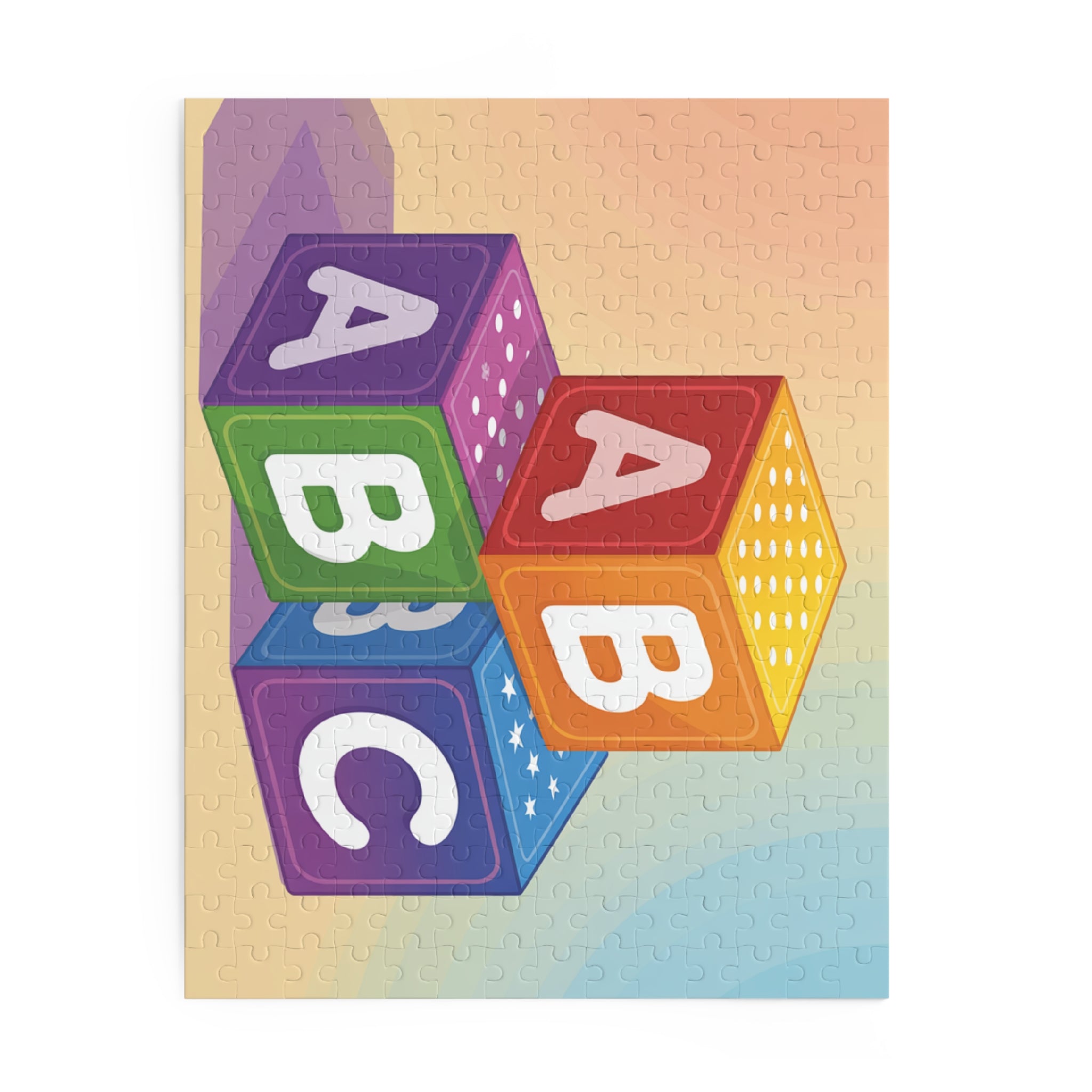 Colorful ABC Blocks Puzzle for Kids, Educational Game, Family Fun Activity, Birthday Gift, Toddler Learning Toy
