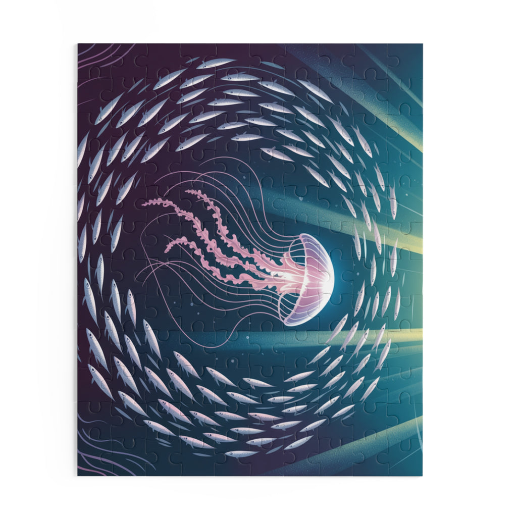 Ocean Jewels Puzzle – 120/252/500-Piece, Ocean Art, Jellyfish Decor, Sea Life Gift, Mindfulness Activity