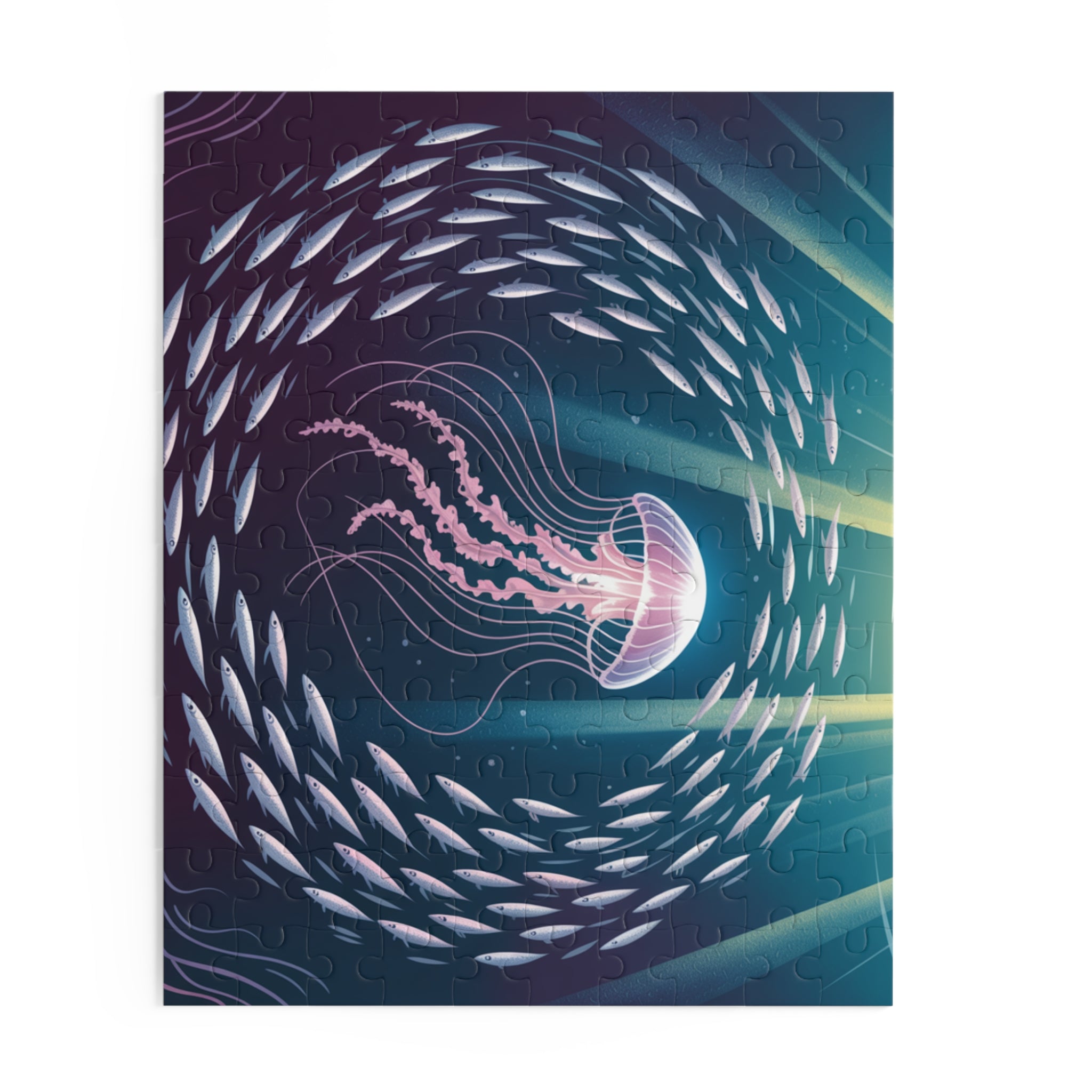 Ocean Jewels Puzzle – 120/252/500-Piece, Ocean Art, Jellyfish Decor, Sea Life Gift, Mindfulness Activity