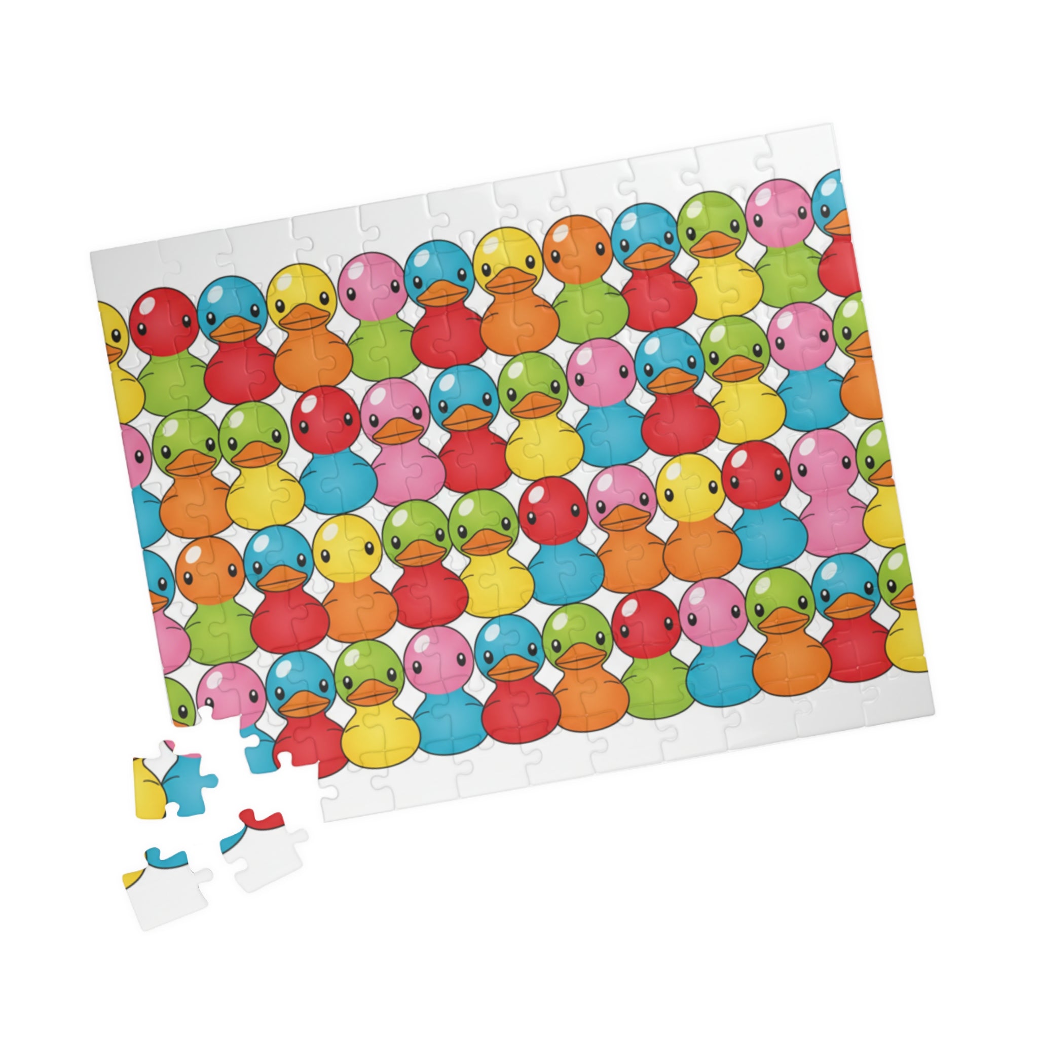 Colorful Cute Rubber Duck Pattern Jigsaw Puzzle —