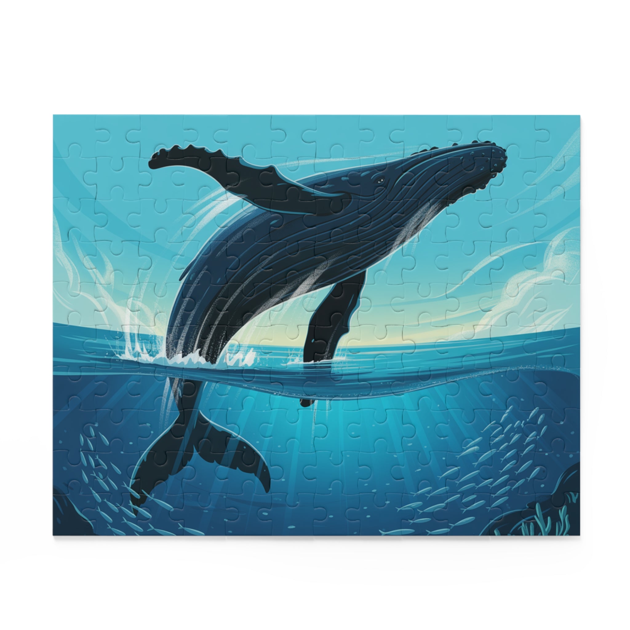 Whale Puzzle Adventure | 120, 252, 500-Piece Jigsaw Puzzles, Ocean Lovers Gift, Stress Relief Activity, Family Fun, Unique Home Decor