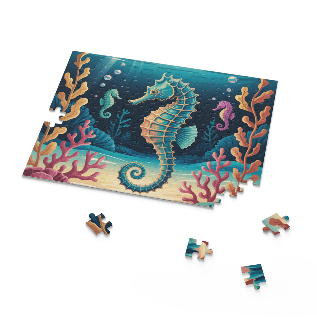 Seahorse Puzzle Adventure - Ocean-Themed 500-Piece Jigsaw, Marine Life Decor, Family Fun Activity, Perfect Gift for Kids & Adults