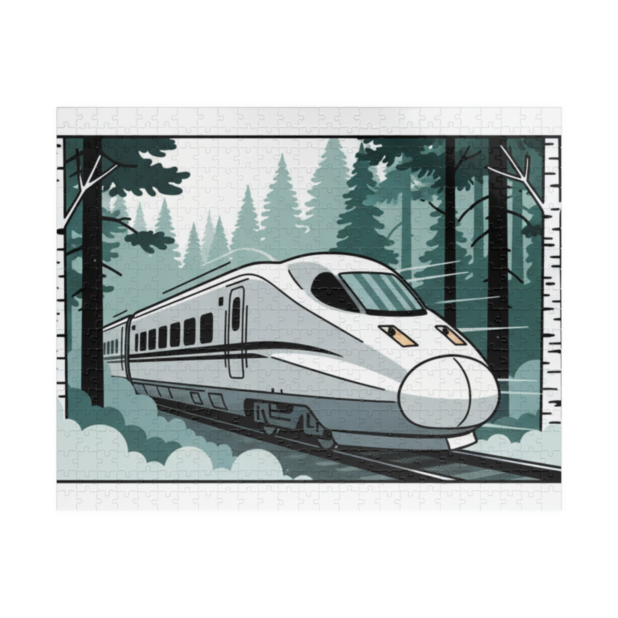 High-Speed Train Puzzle — Scenic Forest Train Jigsaw (110/252/520/1014 pcs)