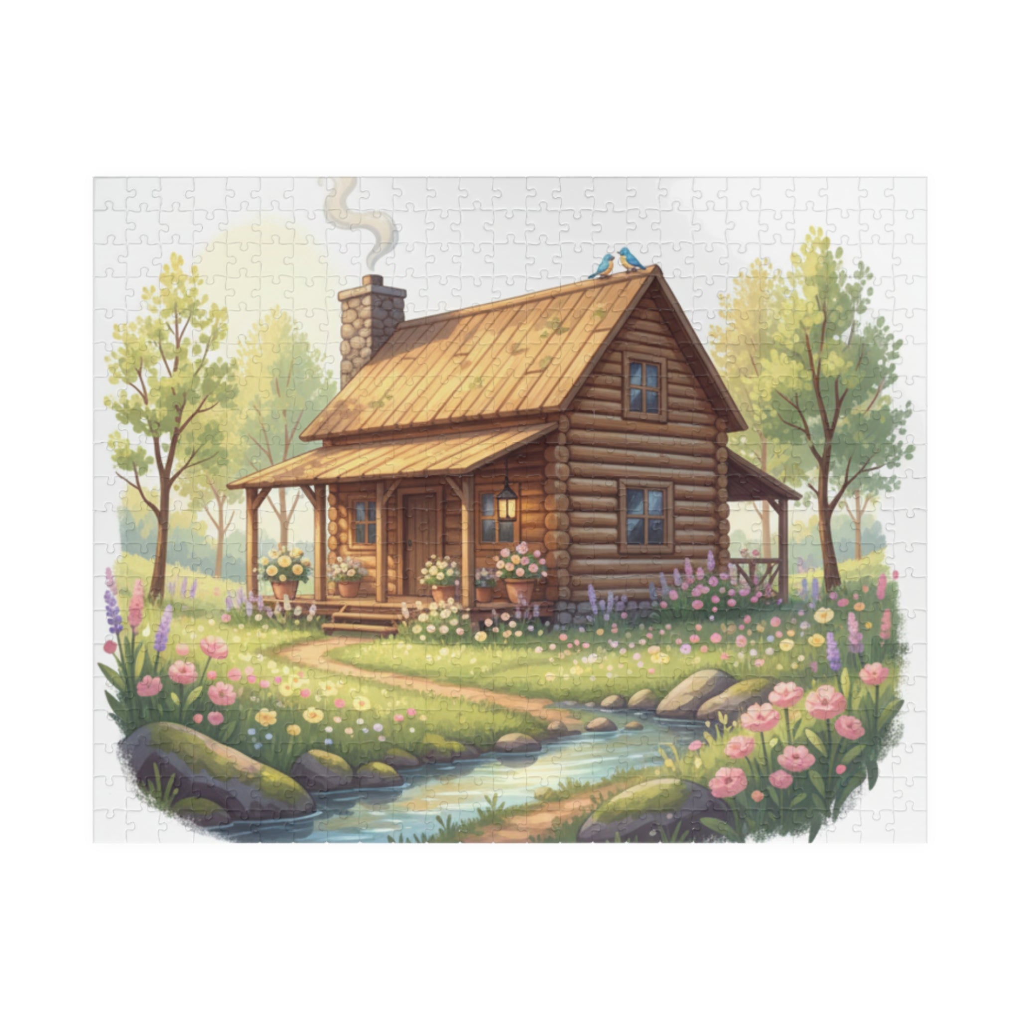 Cozy Cottage Creek Jigsaw Puzzle — Scenic 110/252/520/1014-Piece Puzzle