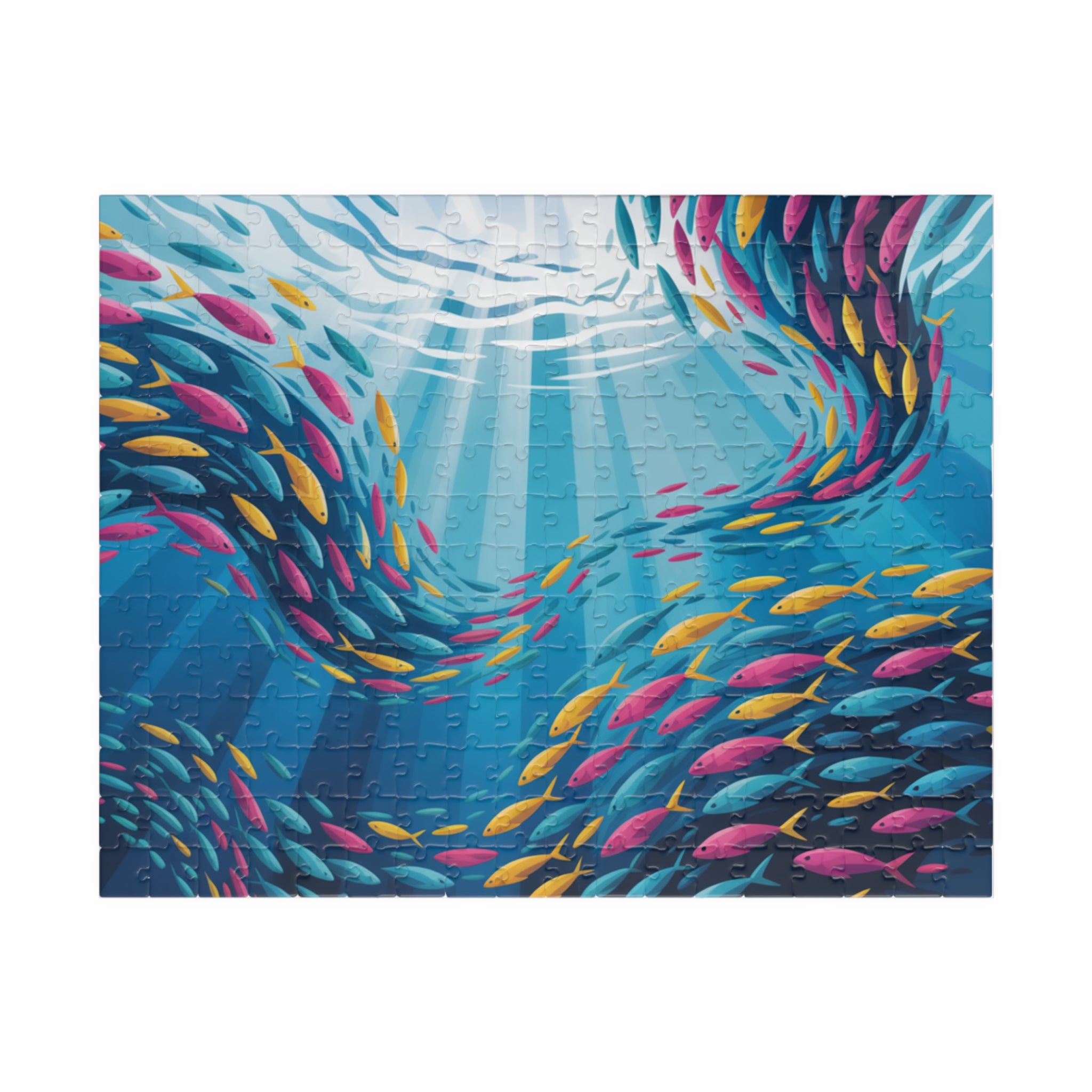 Colorful Fish Swimming Puzzle - Perfect for Relaxation, Family Fun, Educational Activity, Gift for All Ages, Decor