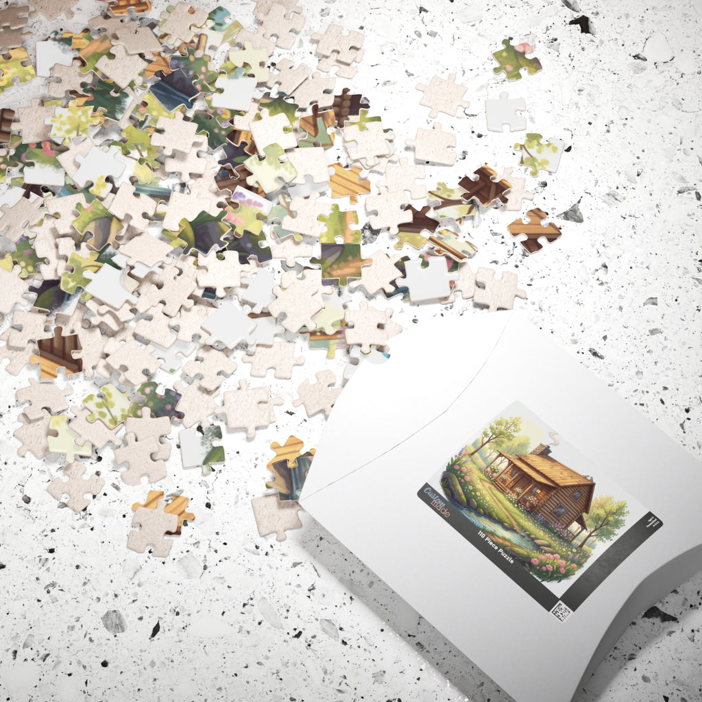 Cozy Cottage Creek Jigsaw Puzzle — Scenic 110/252/520/1014-Piece Puzzle