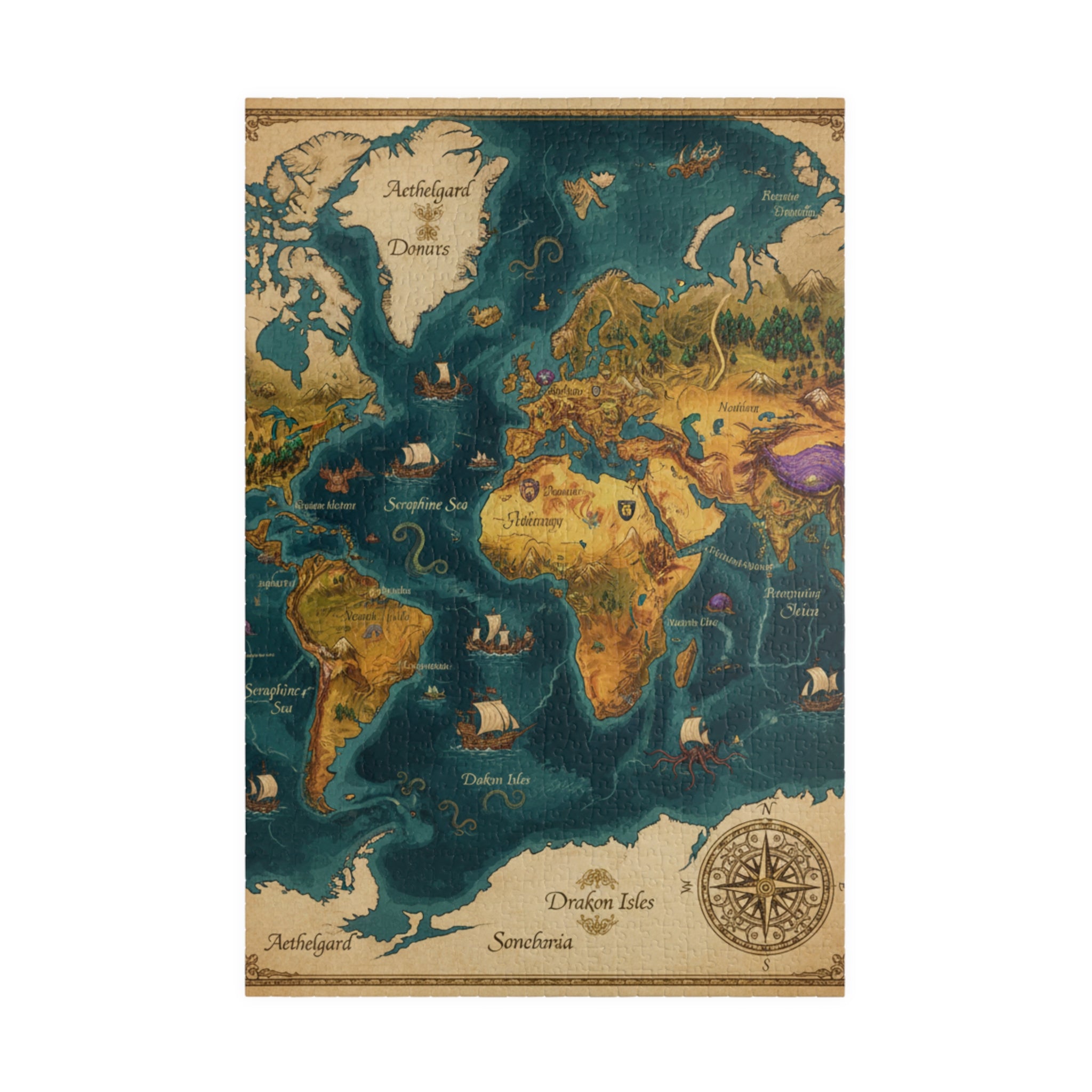 Vintage World Map Jigsaw Puzzle —