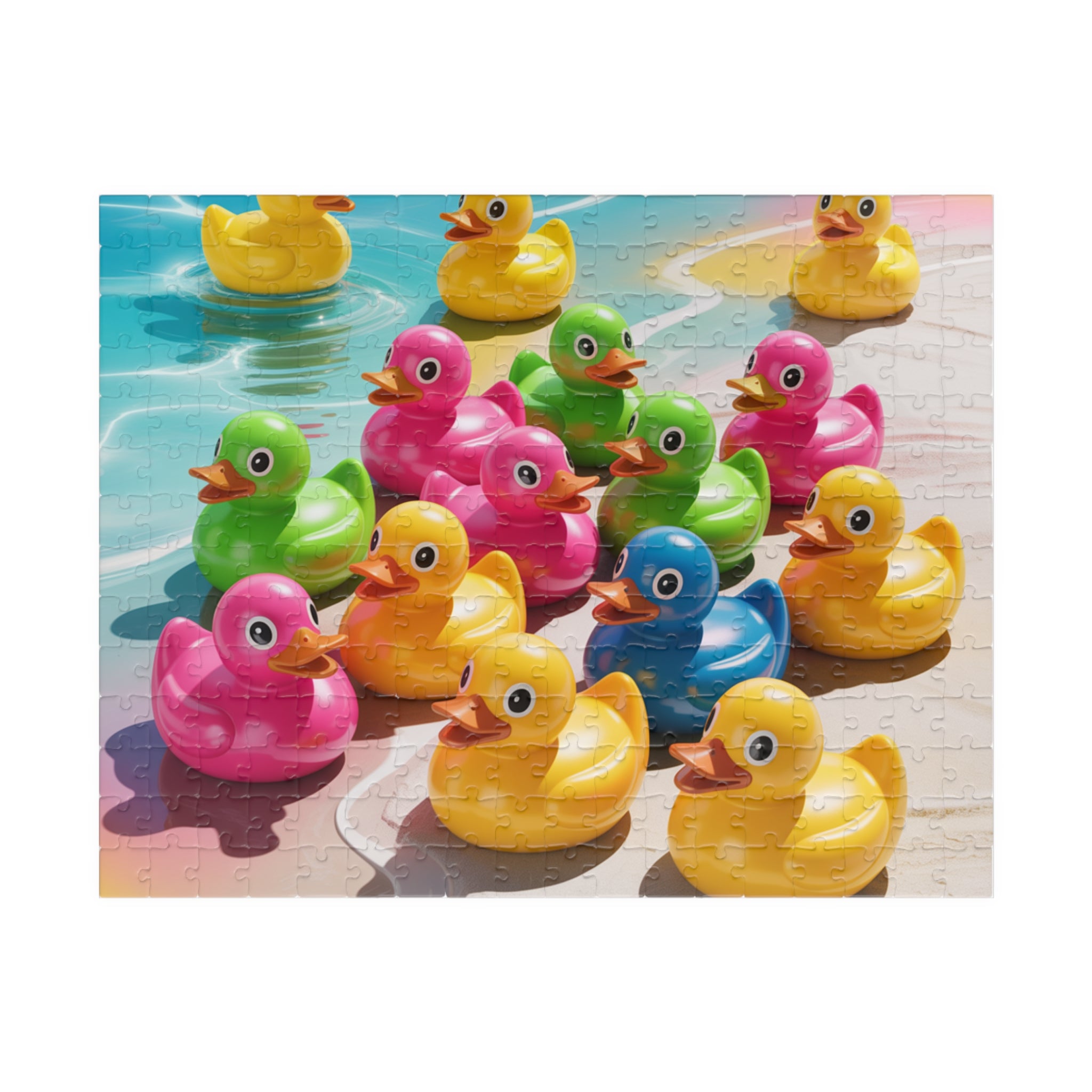 Colorful Rubber Duck Puzzle for Family Fun, Decorative Game, Kids Activity, Perfect Gift for Birthdays and Holidays, 110-1014 Piece