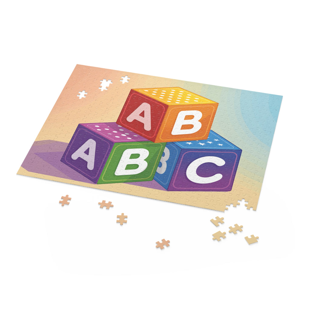 Colorful ABC Blocks Puzzle for Kids, Educational Game, Family Fun Activity, Birthday Gift, Toddler Learning Toy