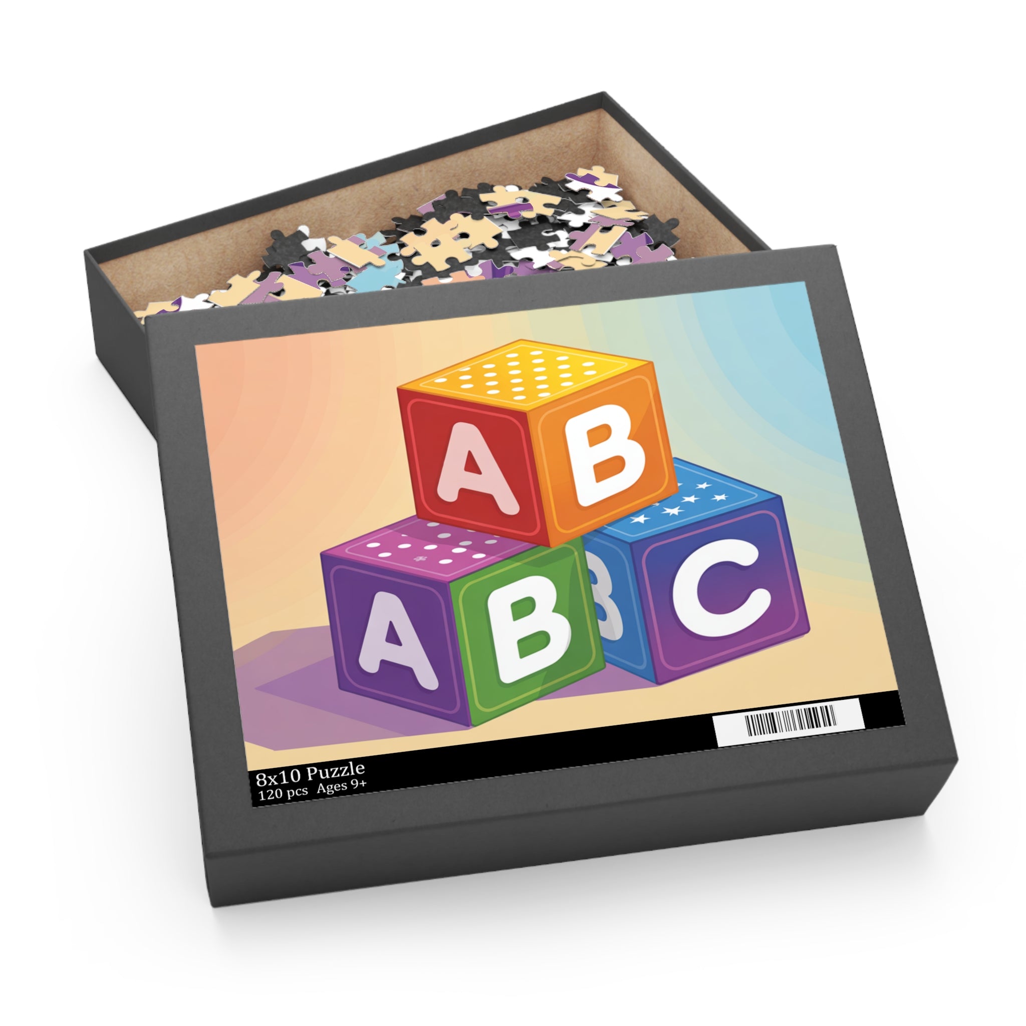 Colorful ABC Blocks Puzzle for Kids, Educational Game, Family Fun Activity, Birthday Gift, Toddler Learning Toy