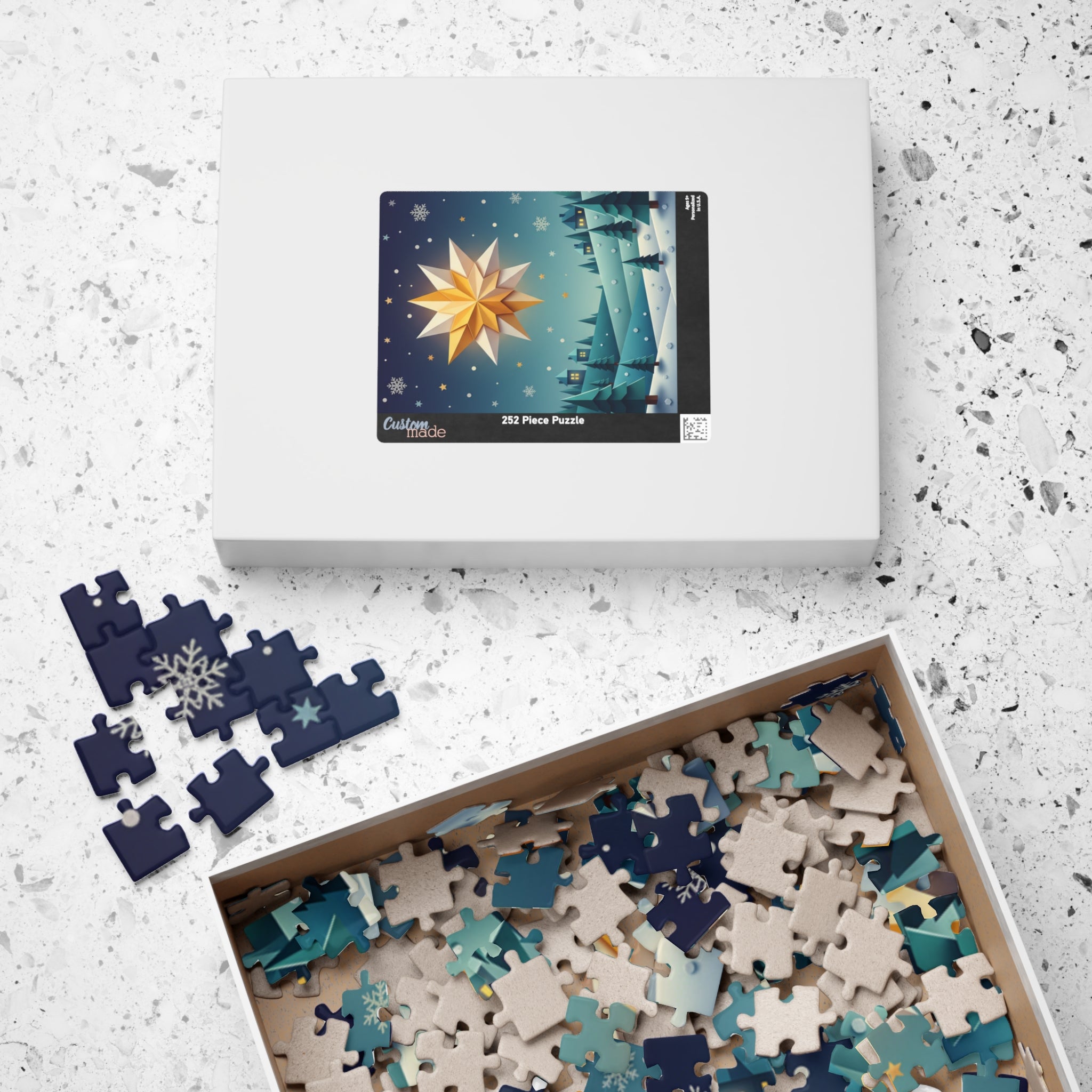 Starry Winter Night Puzzle — Scenic Christmas Jigsaw (110–1014 pcs)
