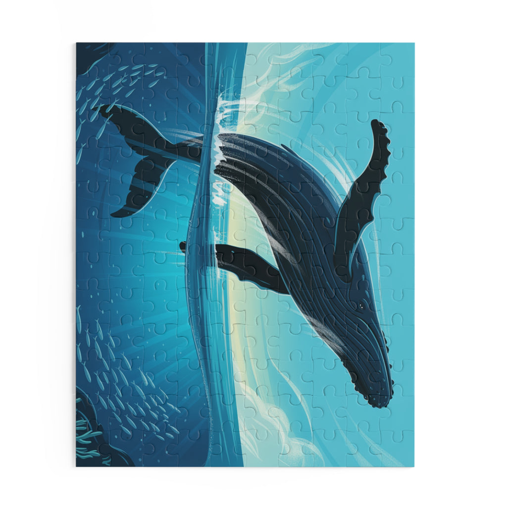 Whale Puzzle Adventure | 120, 252, 500-Piece Jigsaw Puzzles, Ocean Lovers Gift, Stress Relief Activity, Family Fun, Unique Home Decor