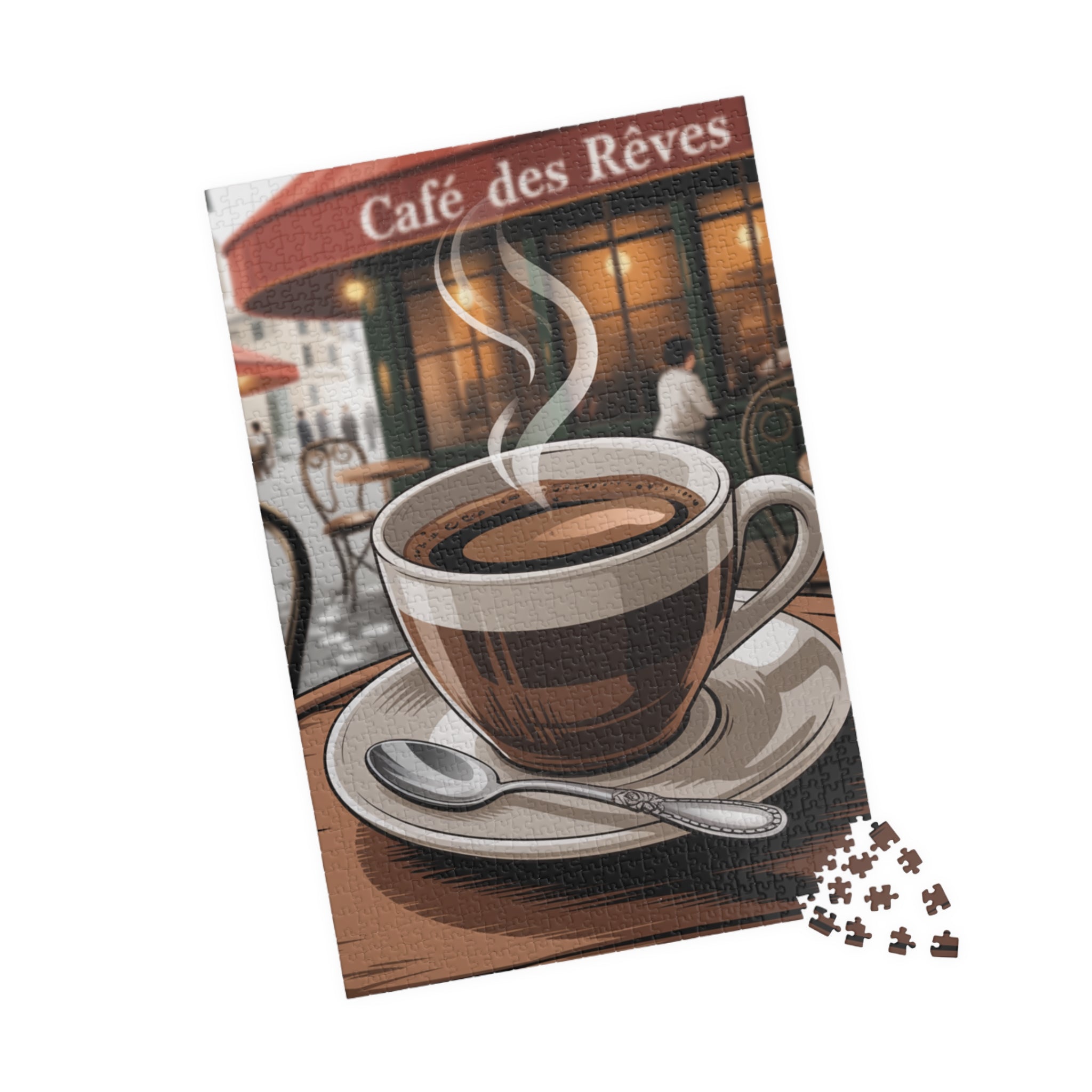 Coffee Shop Puzzle – 110, 252, 520, 1014-piece, Cozy Home Décor, Relaxing Gift for Coffee Lovers, Family Activity, Unique Café Art