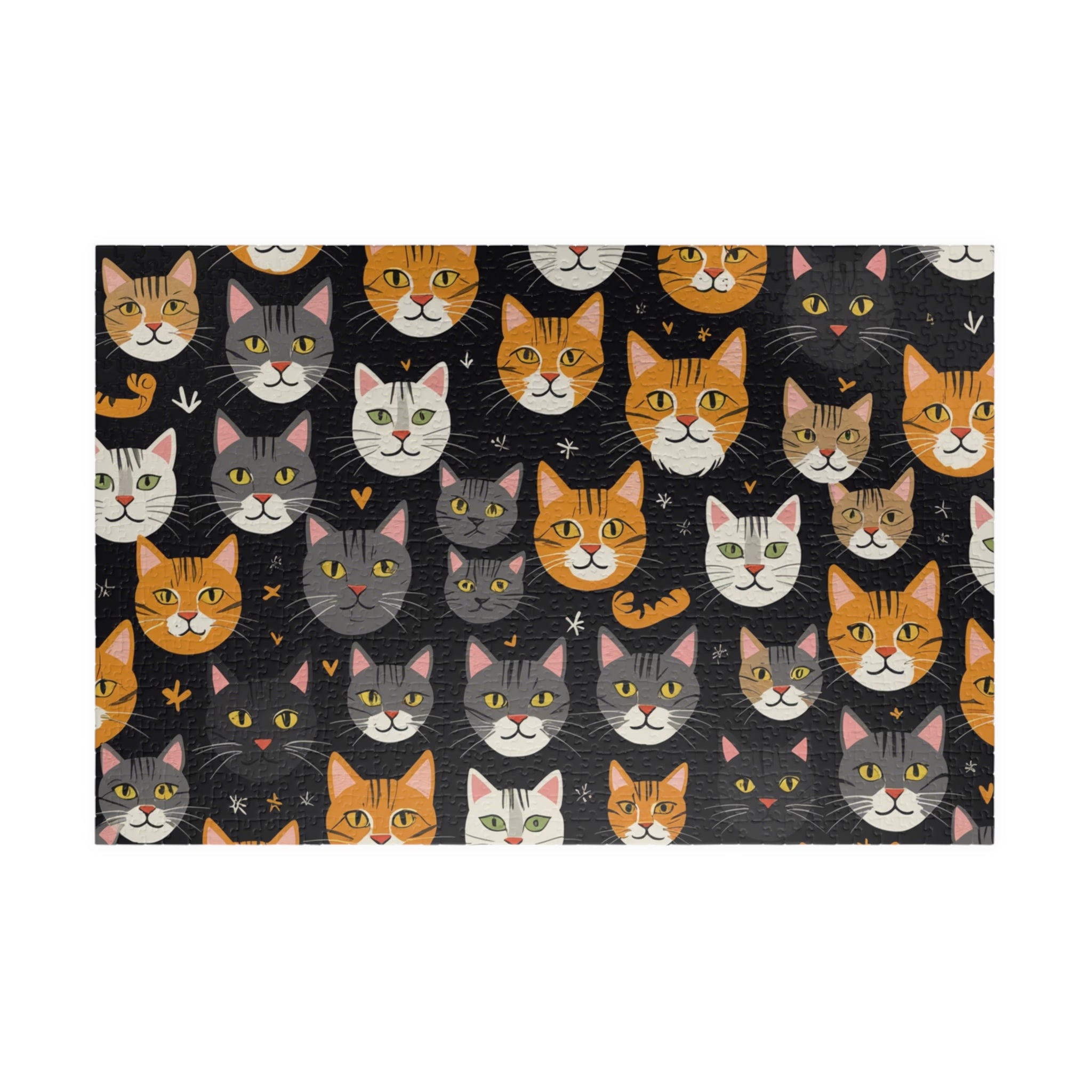Cat Faces Jigsaw Puzzle — Cute Repeating Kitty Pattern
