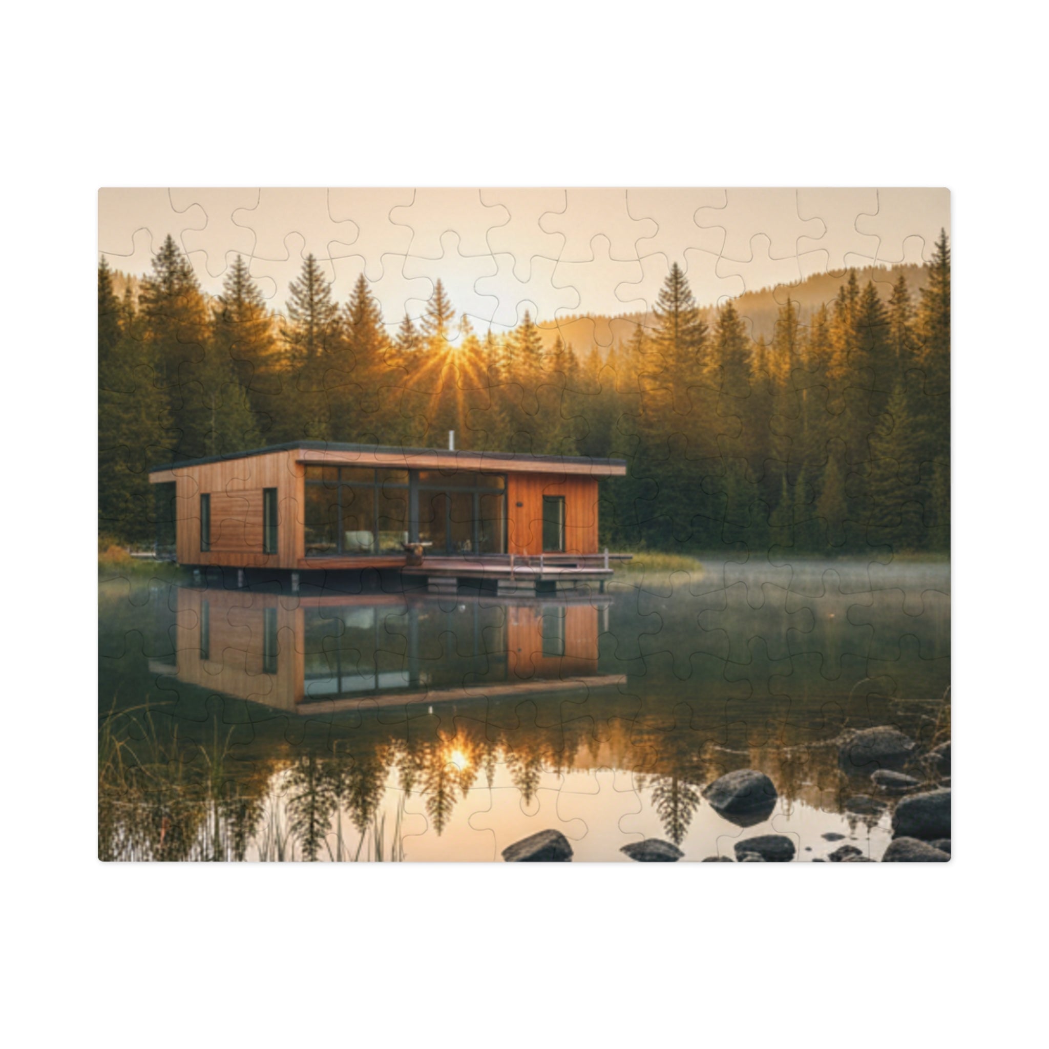 Lake House Puzzle —  Scenic Jigsaw with Tin Gift Box