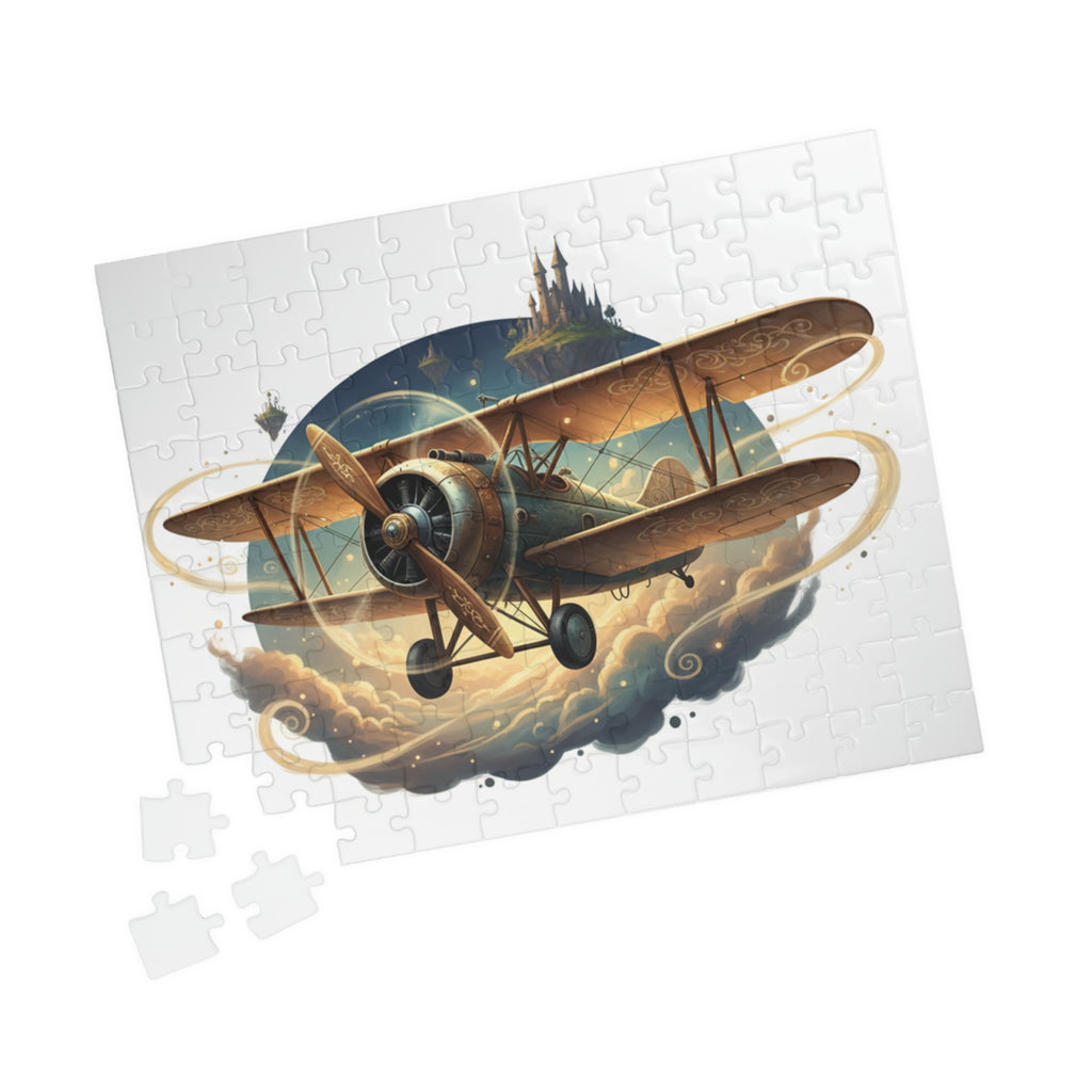 Vintage Biplane Jigsaw Puzzle — Retro Airplane Scene (110–1014 Pieces)